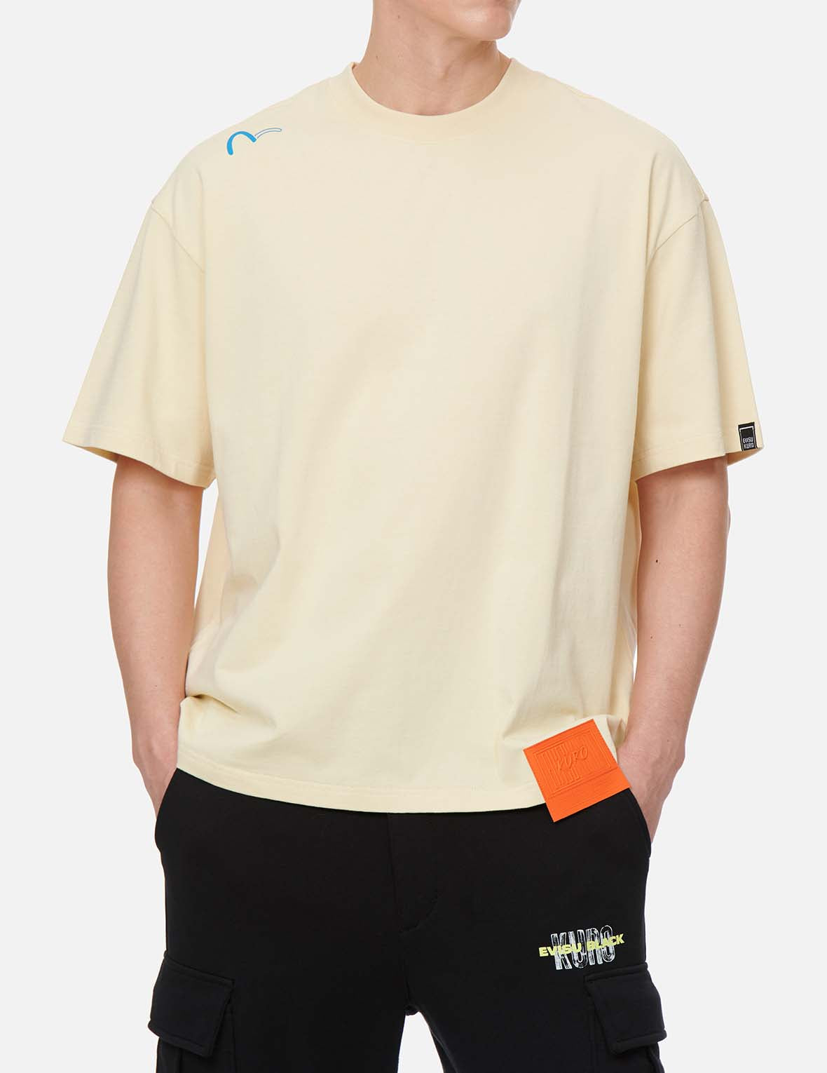 KURO BLACK Logo Print T-Shirt for Men - Comfortable Cotton Casual Tee - Perfect for Streetwear, Gym, and Everyday Outfits