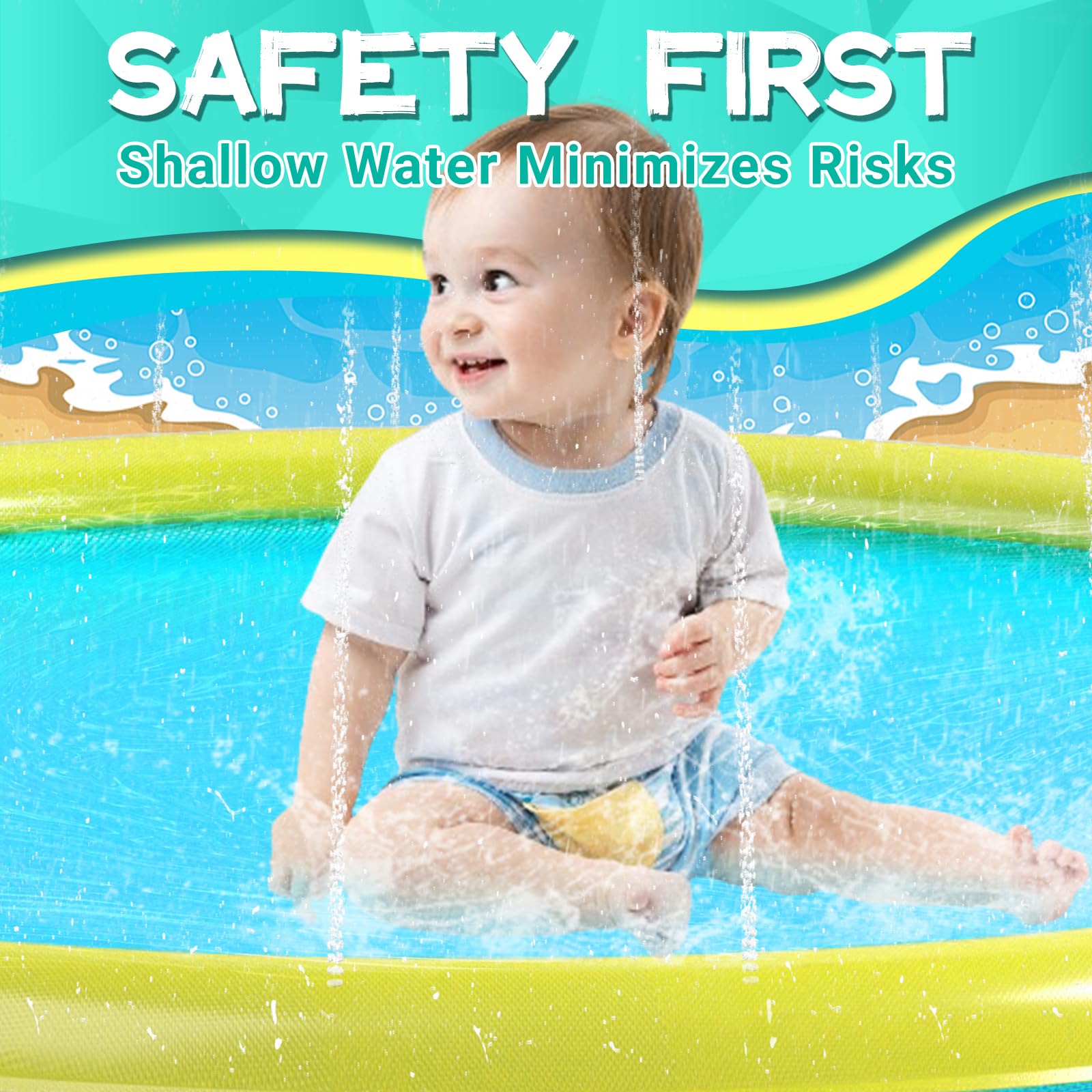 **Heeyoo Non-Slip Splash Pad for Kids & Toddlers – Durable Outdoor Water Play Mat, Summer Sprinkler Pool & Dog Splash Pad – Perfect for Backyard, Park, and Beach Fun**