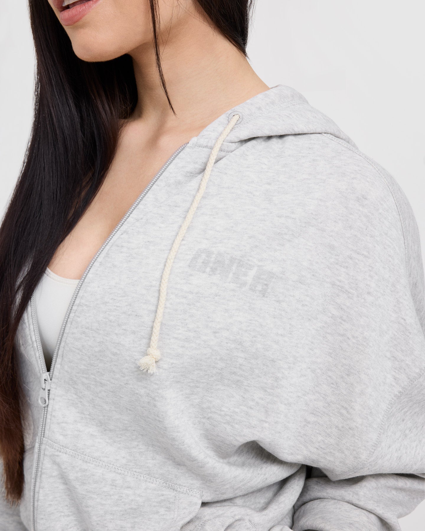 Raw Lounge Oversized Zip Hoodie for Women & Men - Light Grey Marl | Cozy Fleece Pullover for Casual Wear, Loungewear & Street Style