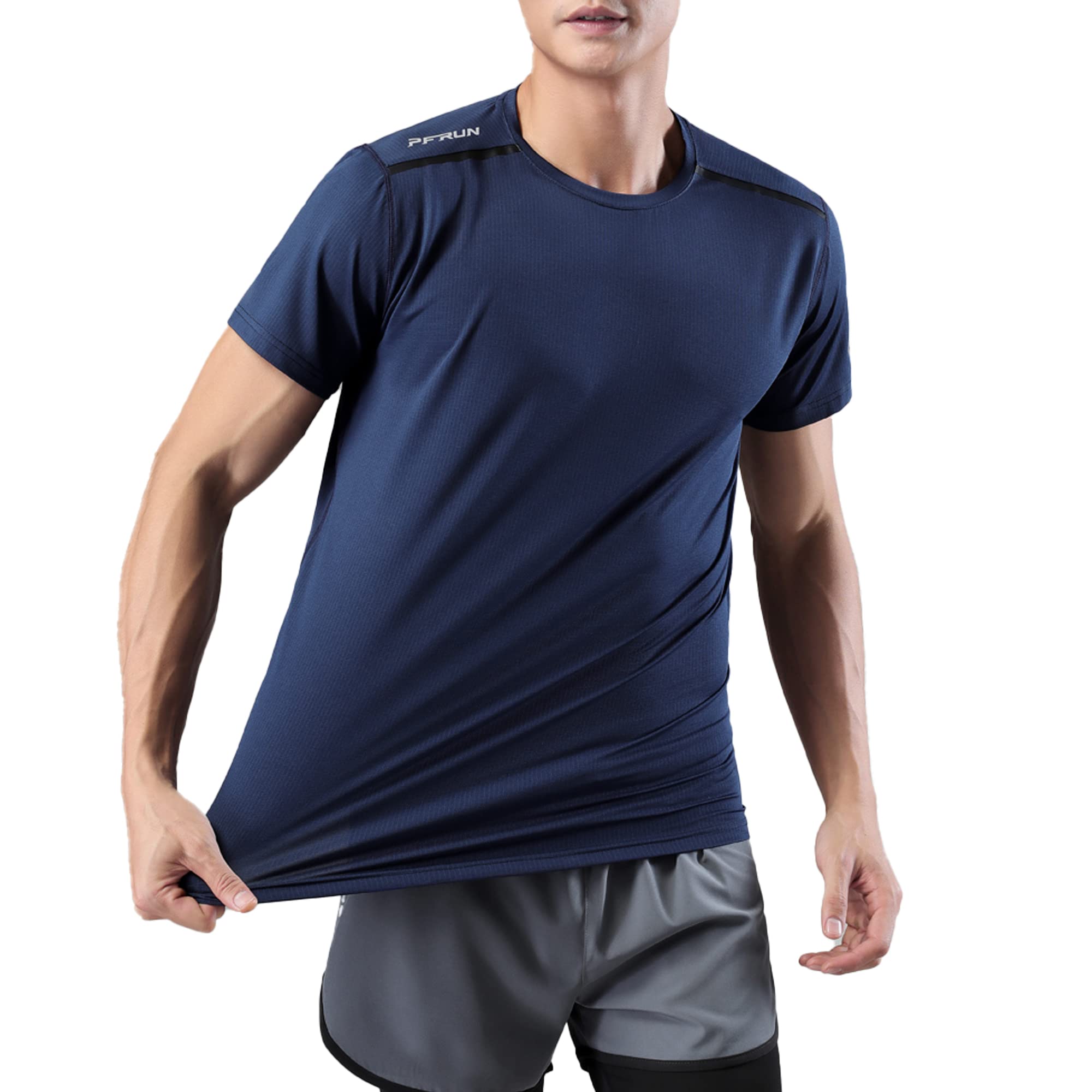 Men's Summer Slim Fit Moisture Wicking Active Athletic Short Sleeve Crew T-Shirt - Breathable Quick Dry Workout Tee for Running, Gym & Outdoor Sports