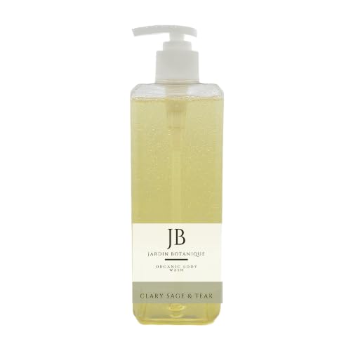 Organic Clary Sage & Teak Body Wash - 16 oz Bottle for Relaxing Aromatherapy & Sensitive Skin Care - Perfect for Daily Shower & Spa Night
