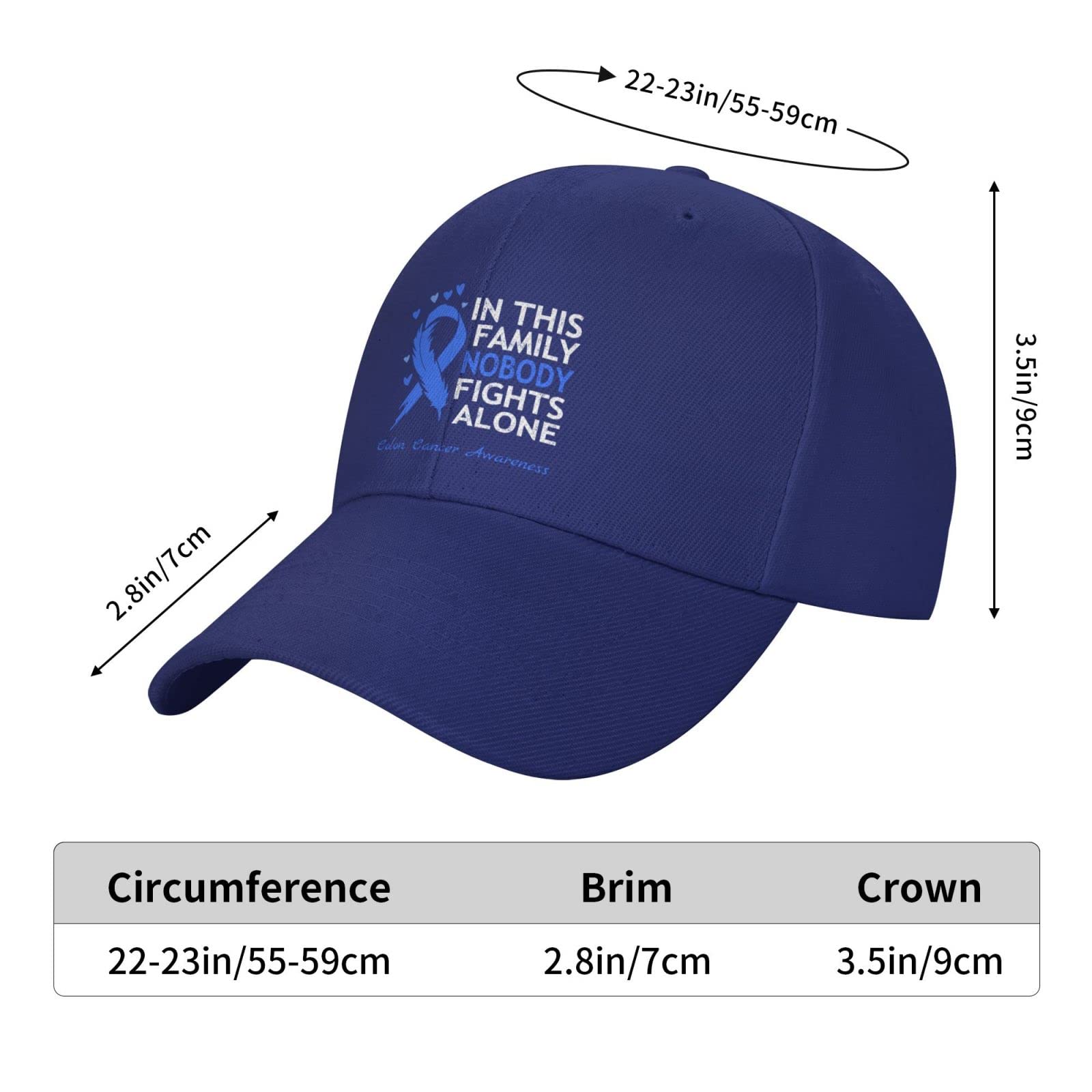 Fight Together Colon Cancer Awareness Baseball Cap - Adjustable Dad Hat for Men & Women - Support Loved Ones with This Inspirational Unisex Hat