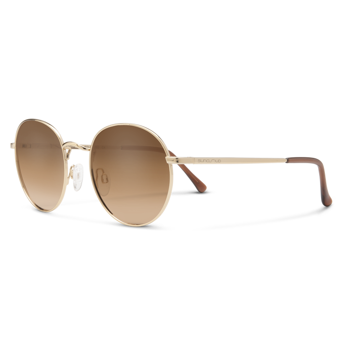 Bridge City Sunglasses with Gold Frame & Polarized Brown Gradient Lens - Stylish UV Protection for Outdoor Activities, Driving, and Beach Vacations