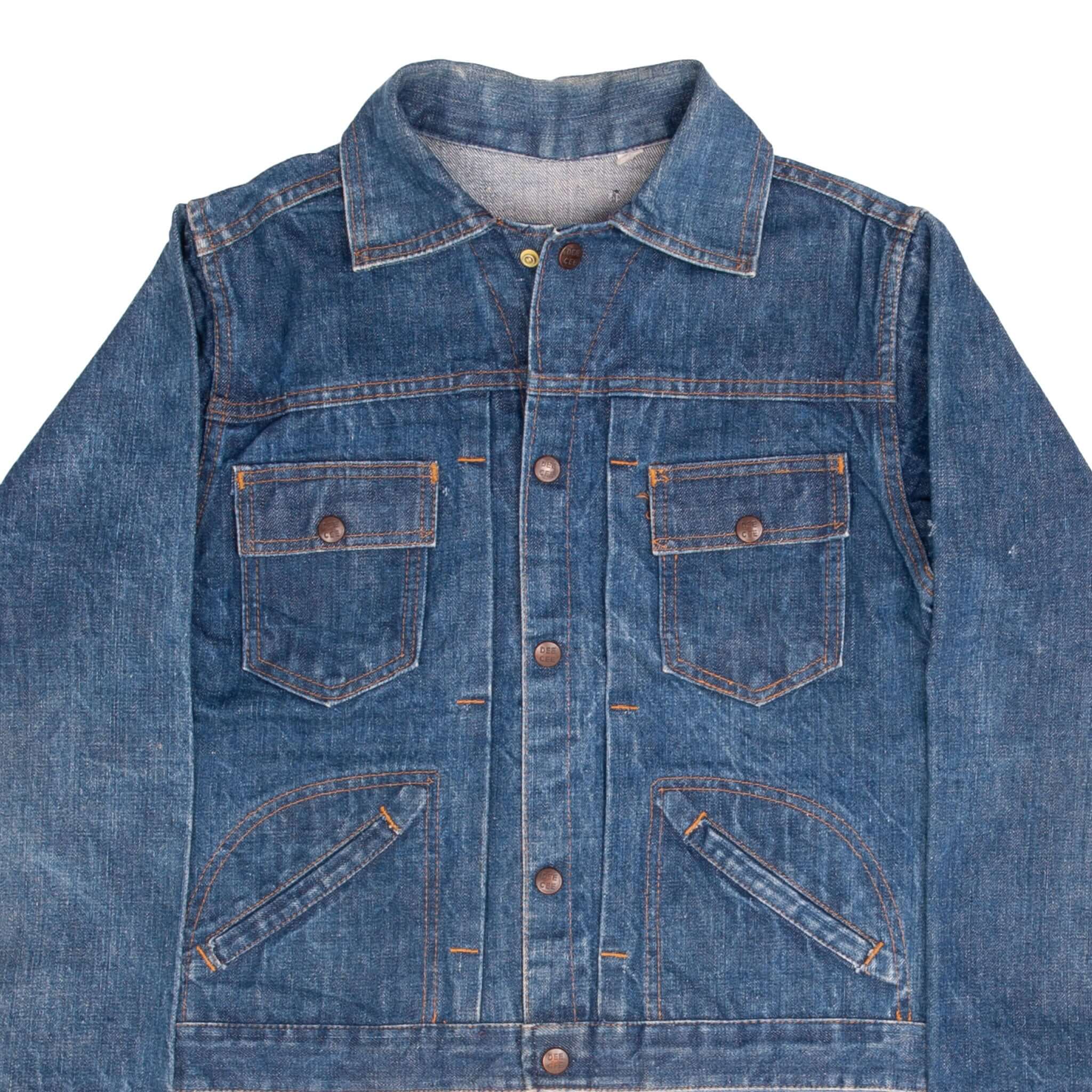 Vintage DC Dee Cee Pleated Denim Jacket 1960s Retro Small Size - Perfect for Casual Outfits, Music Festivals & Vintage Fashion Collectors