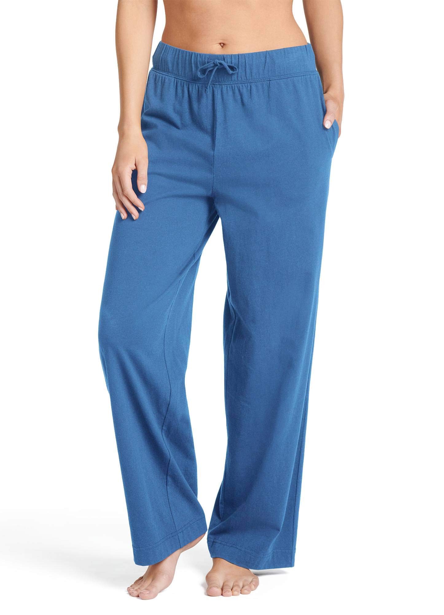 Jockey Women's 100% Cotton Sleepwear Pants - Soft & Comfortable Lounge Pajama Bottoms, Blue Wash, XL - Perfect for Relaxing at Home, Sleeping & Lounging