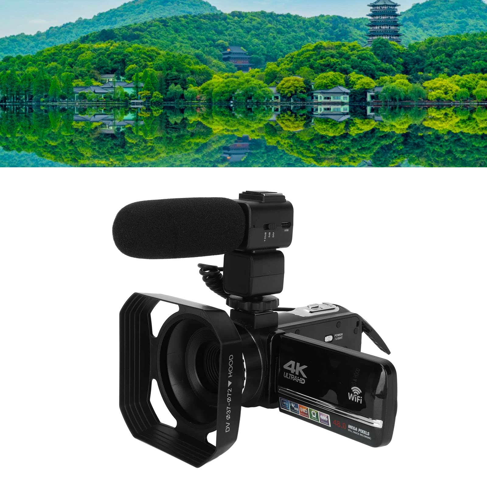 Lazmin112 4K Video Camera Camcorder with 18X Digital Zoom - 1080P HD Digital Recorder, External Microphone & 3