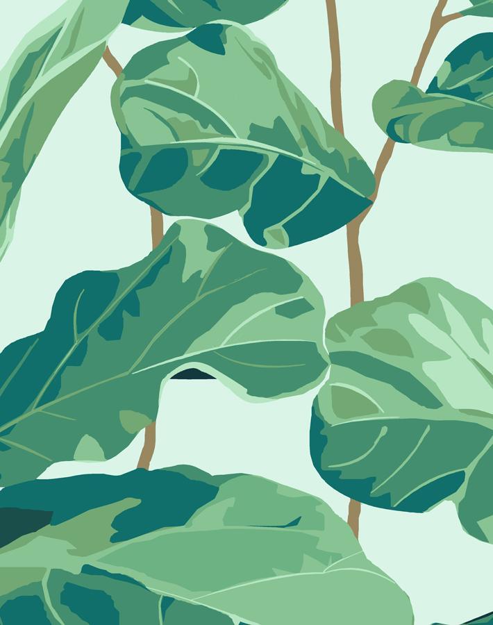 Nathan Turner Fiddle Fig Wallpaper in Robins Egg Blue - Perfect for Nursery, Living Room, and Home Office Decor