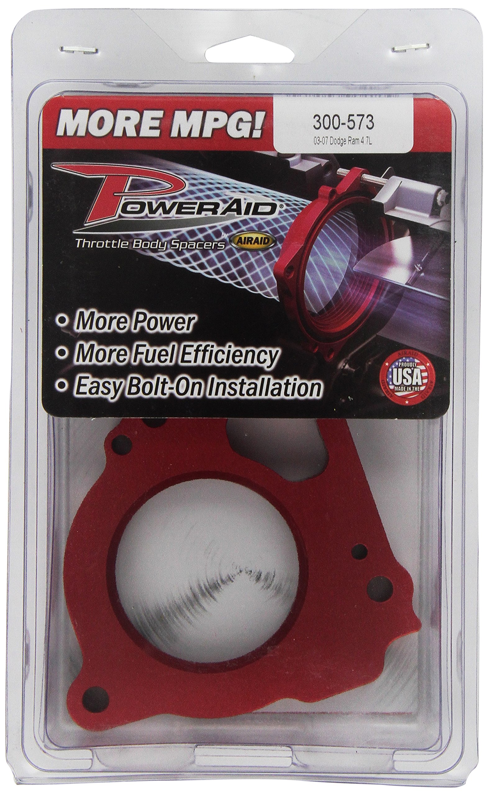 Airaid 300-573 PowerAid Throttle Body Spacer - High Performance Air Intake Spacer for Improved Engine Power & Fuel Efficiency - Perfect for Off-Roading, Racing & Daily Driving