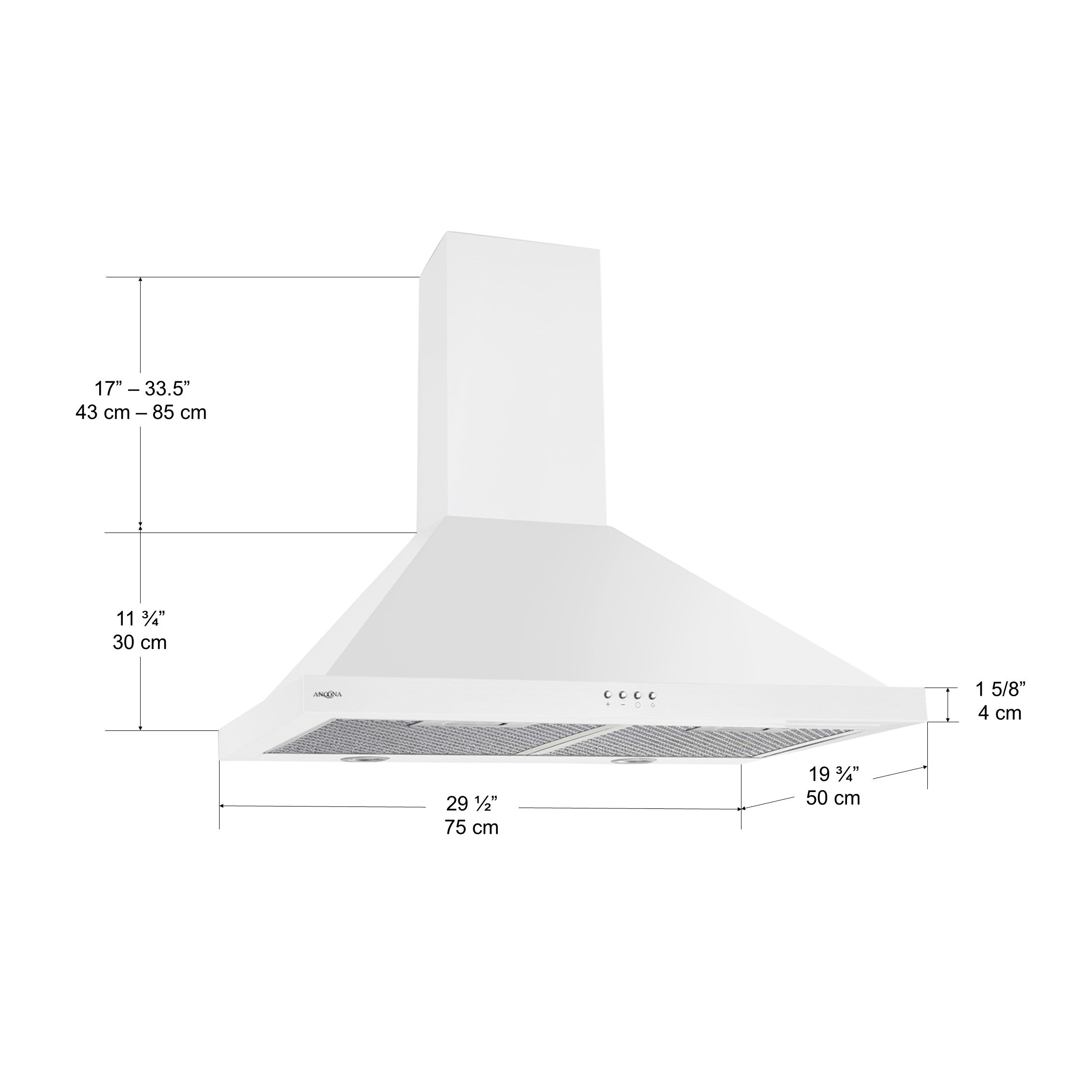Presto 30-Inch 450 CFM Ducted Wall Mount Range Hood - Powerful Kitchen Ventilation for Smoke & Odor Removal - Perfect for Home Cooking, Grilling & Heavy-Duty Use
