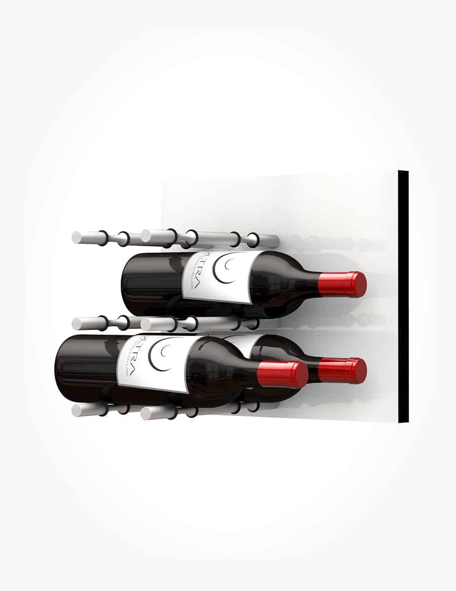 Fusion Wine Wall Panel (Label Forward) - White Acrylic Wine Rack for 3 to 9 Bottles - Perfect for Home Bar, Kitchen, or Dining Room Wine Storage & Display
