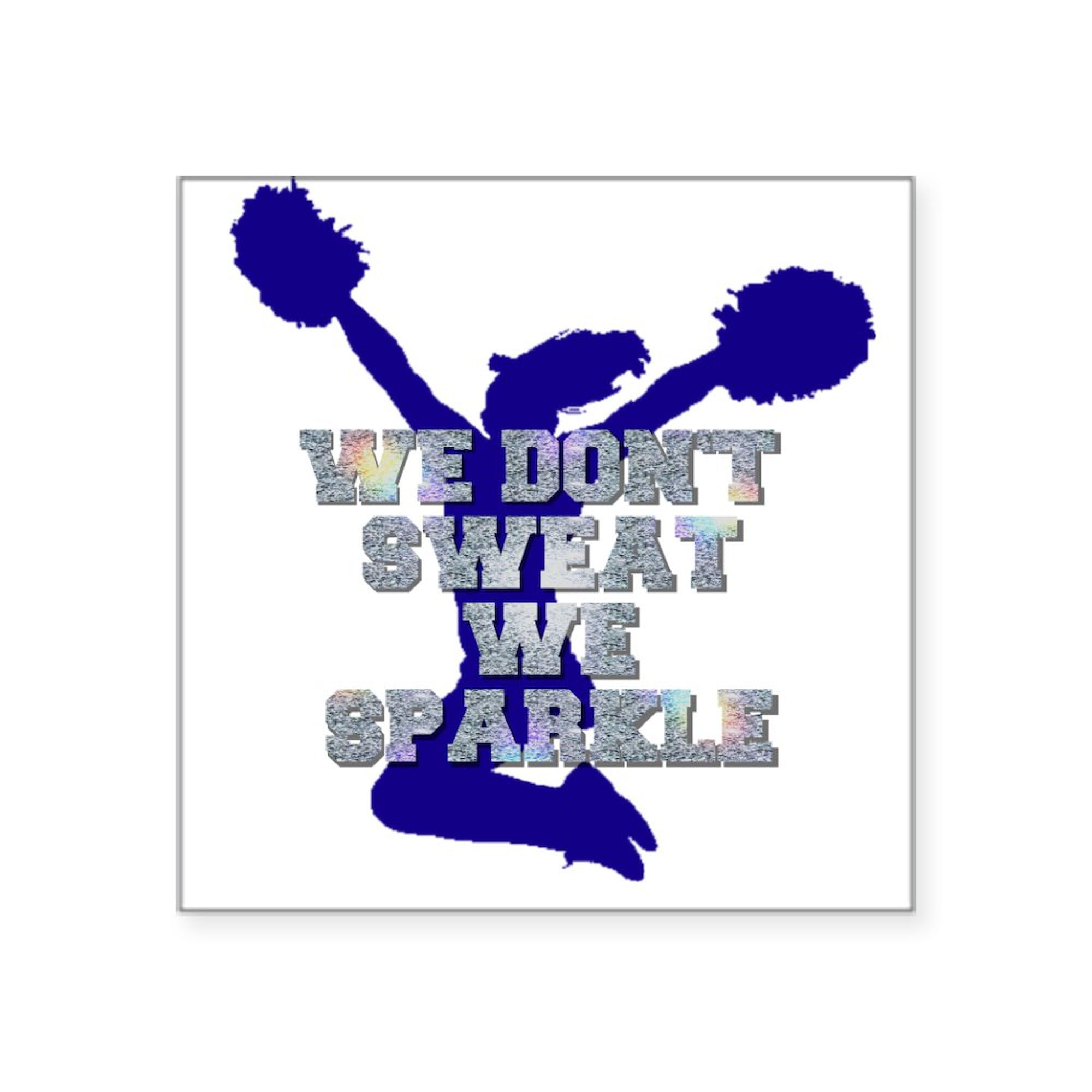 Cheerleader 'We Sparkle' Square Bumper Sticker - Waterproof Vinyl Car Decal for Windows, Laptops & Lockers - Show Team Spirit at Games & Events