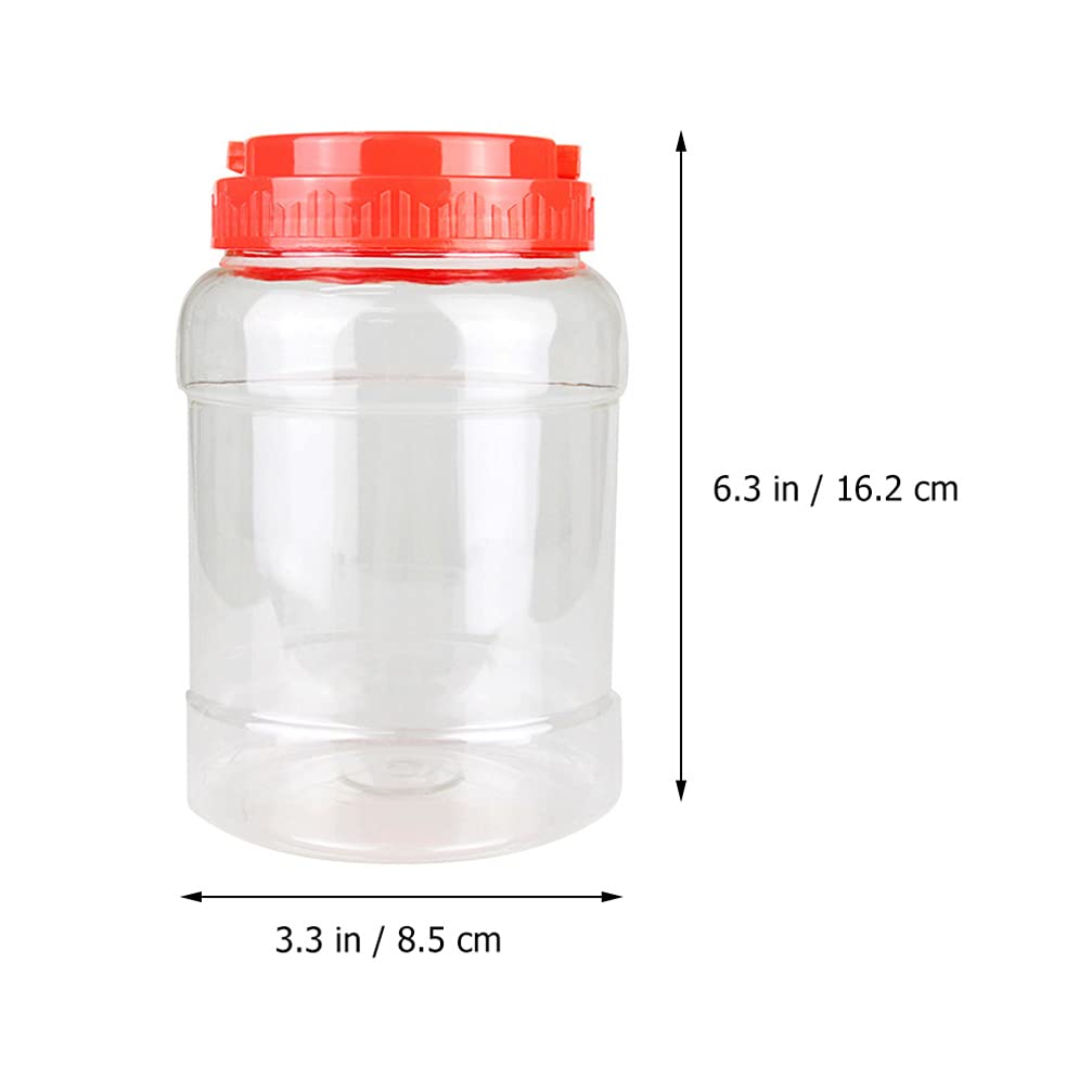Hemoton 4-Piece Clear Plastic Storage Jars - Airtight Food Containers for Kitchen Pantry, Tea, Coffee, Spices & Dry Goods | Perfect for Organizing & Storing Snacks, Flour, Sugar, Cookies & More
