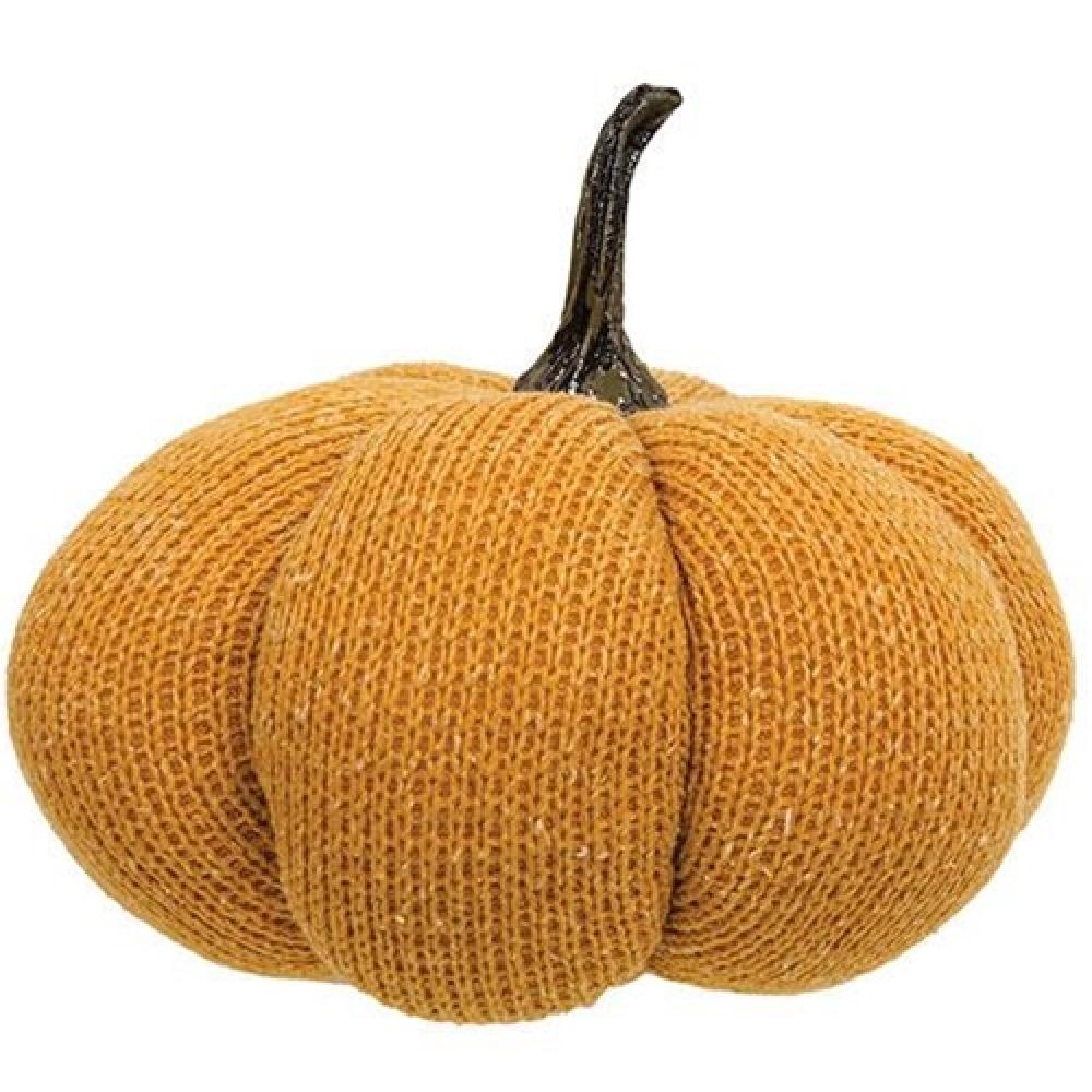 Large Orange Knit Pumpkin - Fall Home Decor, Thanksgiving Table Centerpiece, Halloween Party Decoration