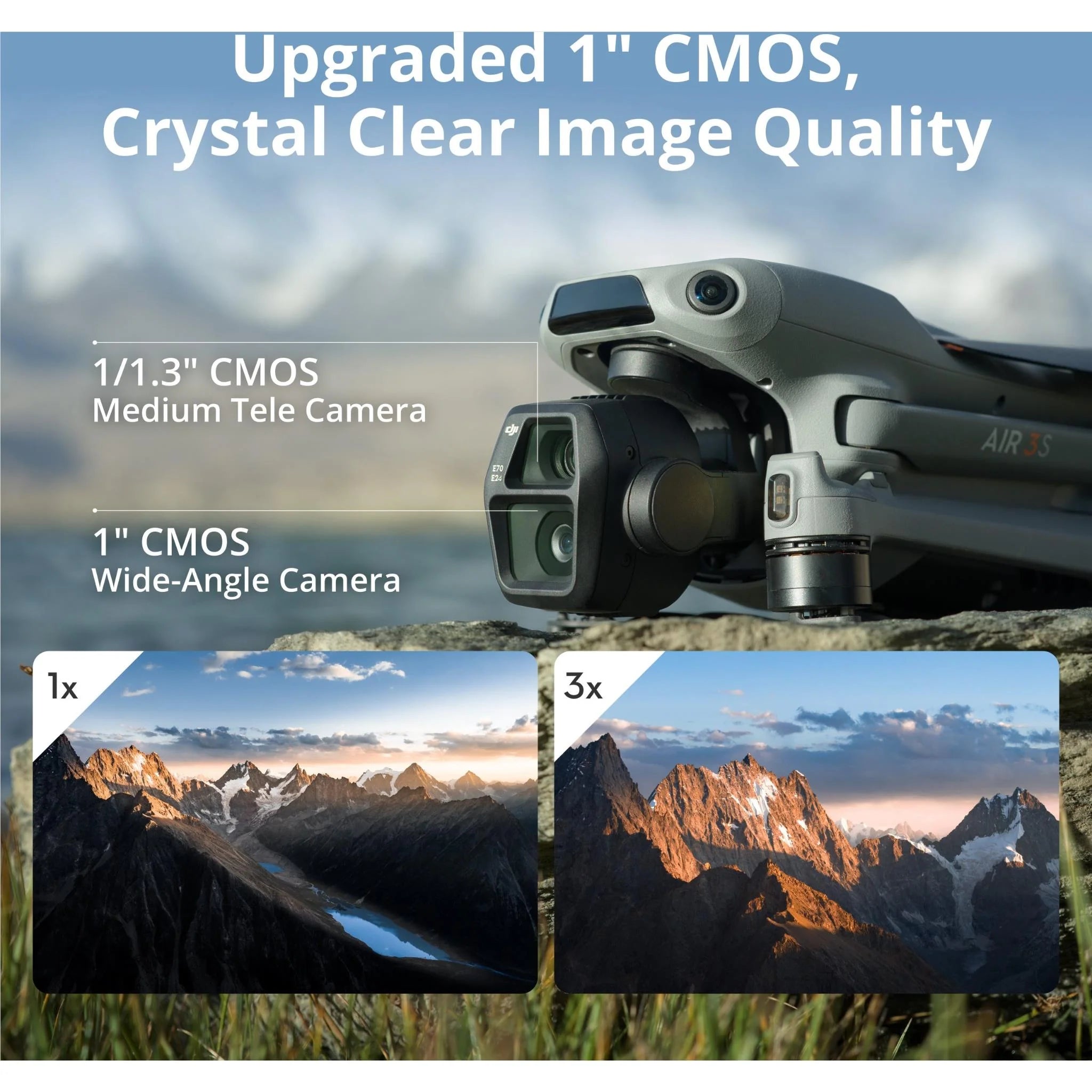 DJI Air 3S Drone with Fly More Combo & DJI RC 2 - 4K Camera, 46 Mins Flight Time, Omnidirectional Obstacle Sensing - Perfect for Aerial Photography, Travel Vlogging & Outdoor Adventures