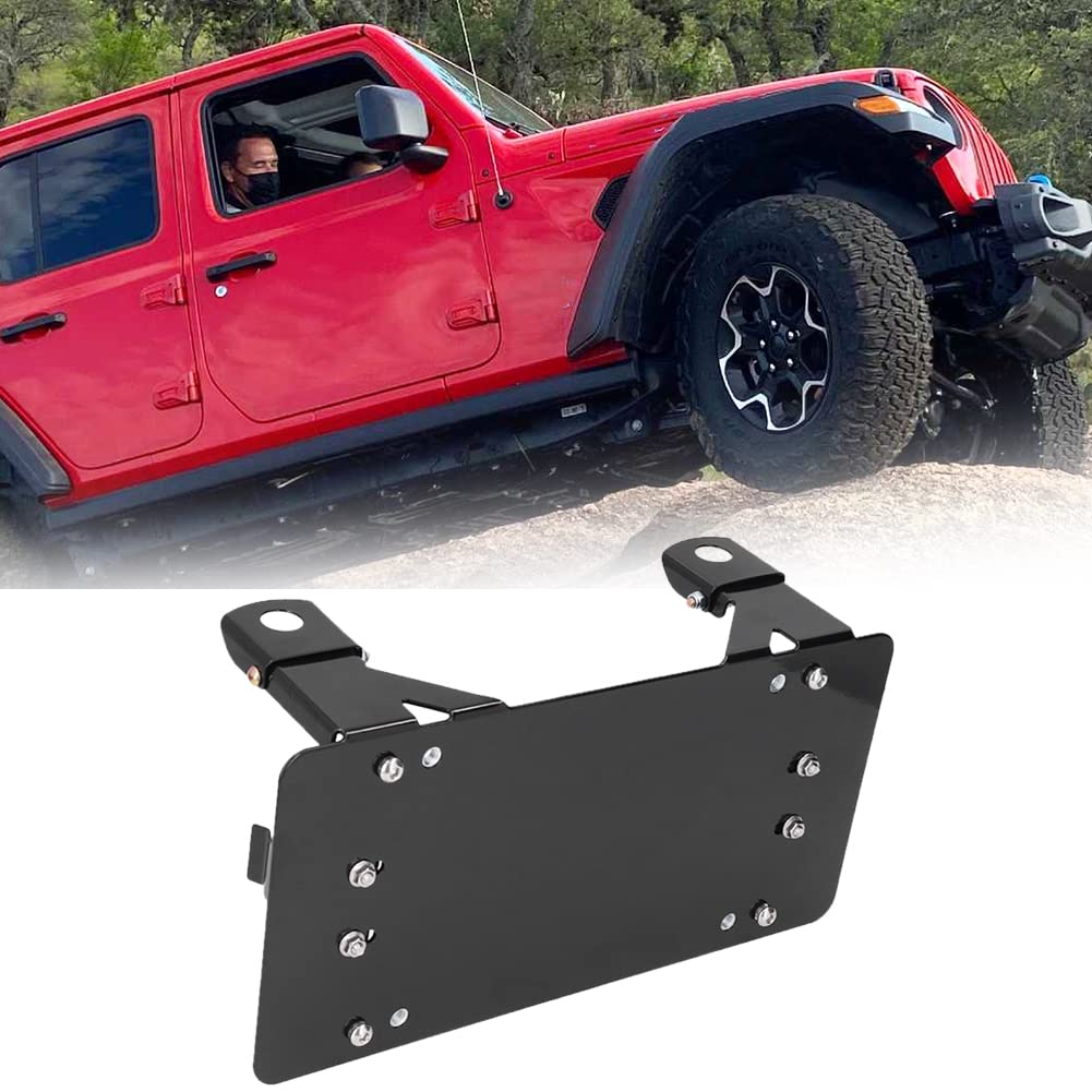 Zcargel Heavy Duty Metal License Plate Holder - Universal Winch Roller Fairlead Mounting Bracket for Cars, Trucks & Motorcycles - Durable Steel Number Plate Frame for Off-Road, Towing & Adventure Vehicles