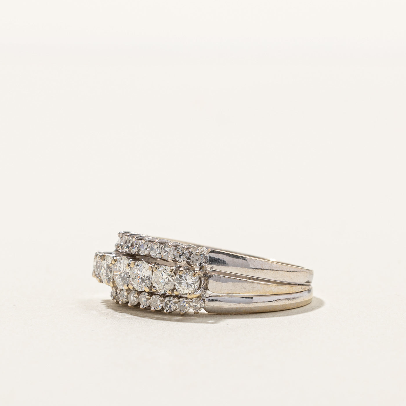 1.31ctw Cluster Diamond Wedding Band Ring for Women Size 6.75 | Elegant Stackable Engagement Ring for Bridal, Anniversary & Special Occasions