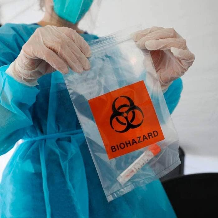 APQ Biohazard Bags - 8x10 Inch Clear Zipper Bags, Pack of 1000, 3-Wall Polyethylene, 2 Mil Thickness for Medical Waste Transport & Disposal | Ideal for Hospitals, Labs & Healthcare Facilities