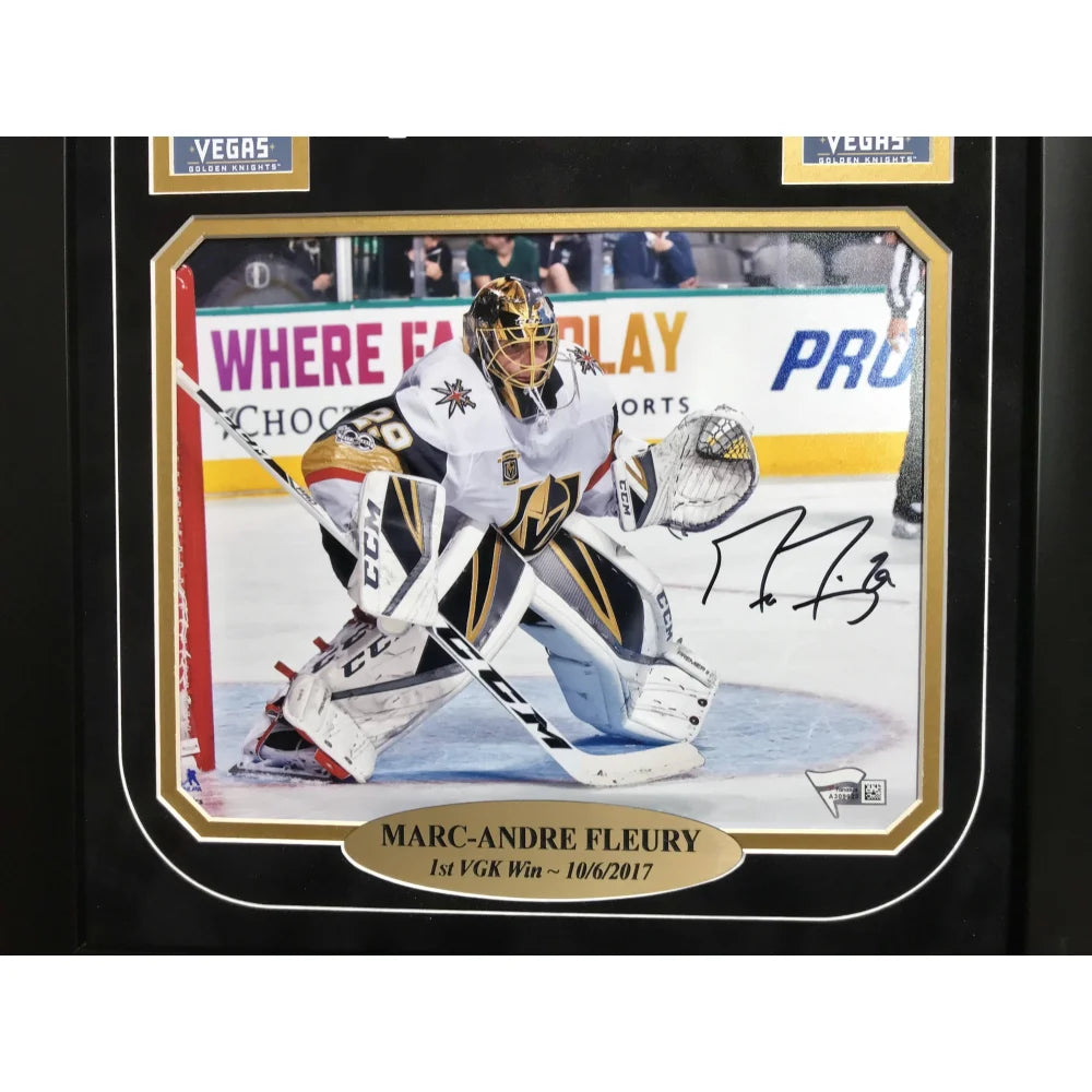 Marc Andre Fleury & James Neal Autographed 8x10 Photo - Vegas Golden Knights Framed Memorabilia - Perfect for Hockey Fans, Man Cave Decor & Sports Collectibles