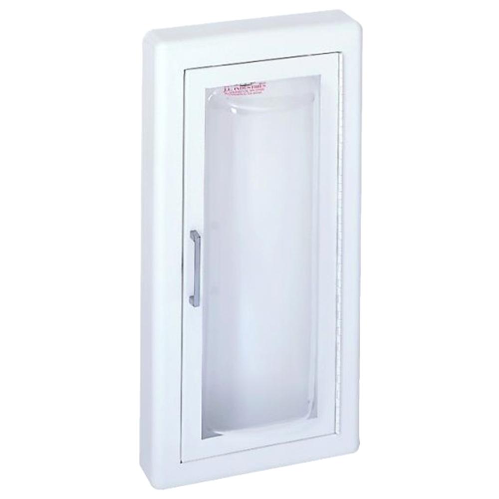 JL Industries 1517F25 Clear Full Glass Fire Extinguisher Cabinet with Pull Handle - Wall Mounted for Offices, Schools & Commercial Buildings Safety Compliance