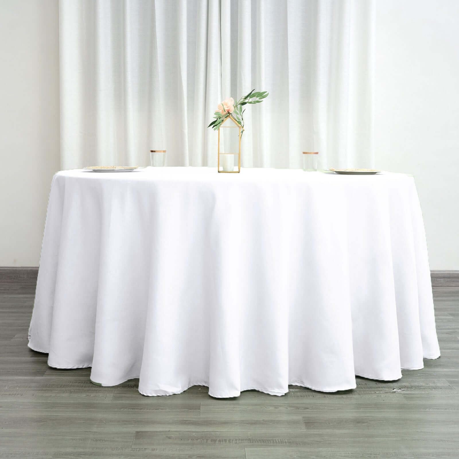 Efavormart 10 Pack 120 Inch Round Tablecloth - Stain & Wrinkle Resistant Washable Polyester Fabric Table Cover for Wedding, Banquet, Party, Dining Room - White | Elegant Decor for Special Occasions & Everyday Use