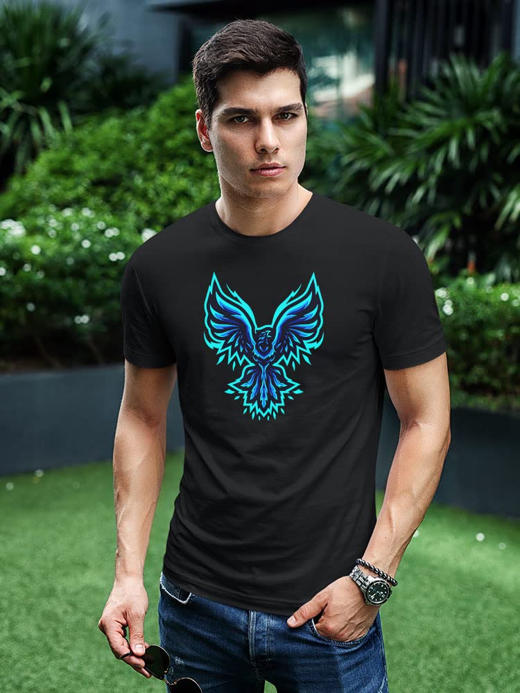 Blue Phoenix Gaming T-Shirt for Men - Comfortable Cotton Tee for Gamers & Esports Fans - Perfect for Gaming Sessions & Casual Wear