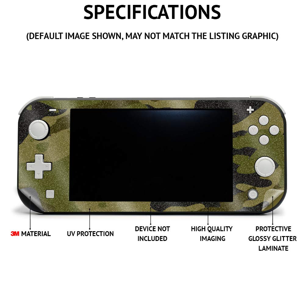 MightySkins Glossy Glitter Skin for Nintendo Switch Lite - Olive | Protective & Durable High-Gloss Cover | Easy to Apply & Remove | Made in USA | Perfect for Gaming Protection & Style Customization