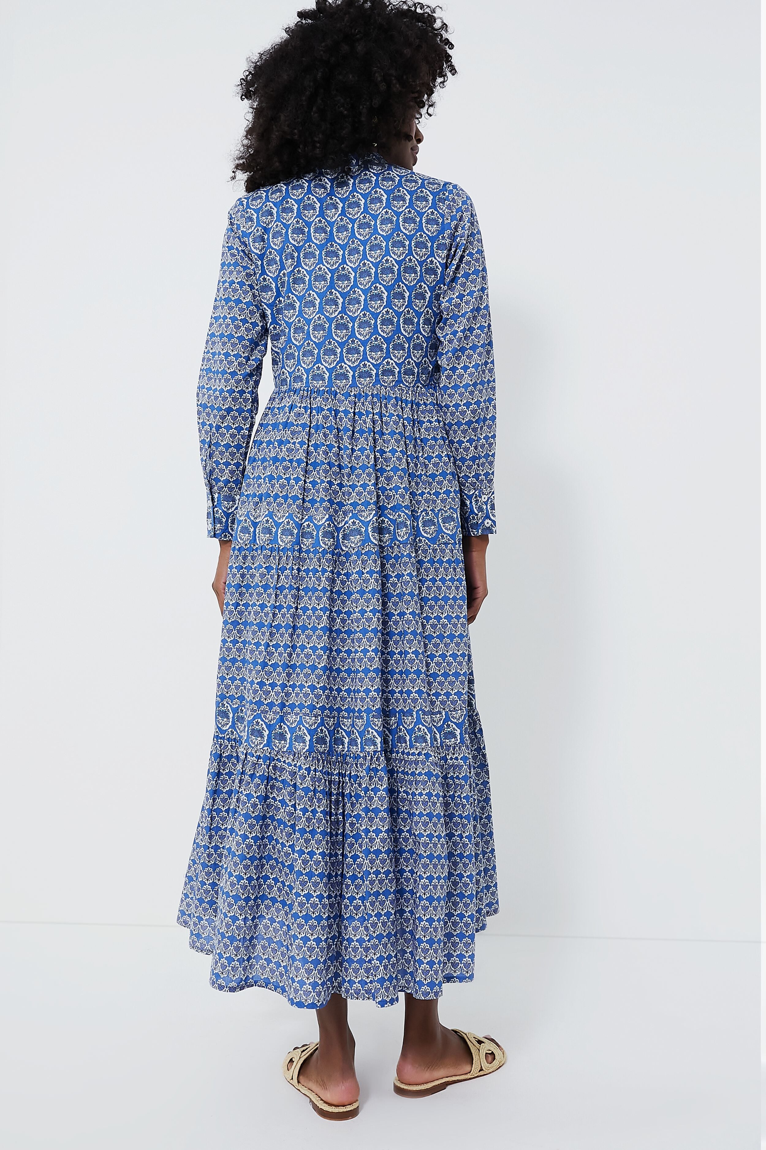 Blue Gwenyth Diwali Maxi Dress for Women - Elegant Long Flowy Boho Dress for Festival, Party & Special Occasions