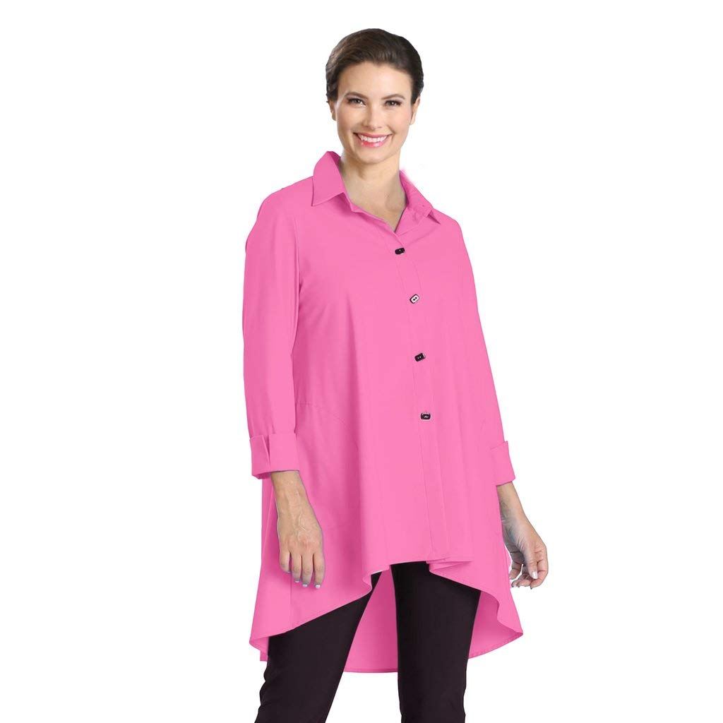 IC Collection Button Front Parachute Shirt - 3815J | Lightweight Casual Oversized Top for Women | Perfect for Streetwear, Travel & Everyday Wear