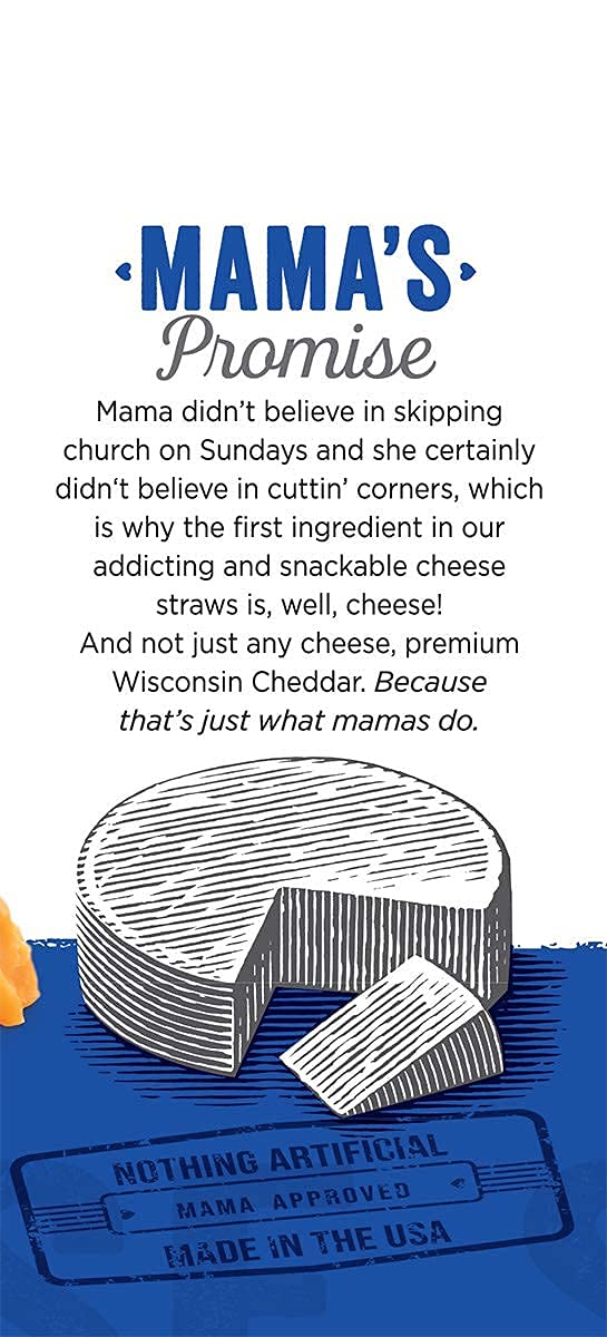 Mama Geraldine's Aged Cheddar Cheese Straws - 4.5oz (1 Pack) - Gourmet Baked Snacks, Crisps & Chips - Perfect for Parties, Appetizers & On-the-Go Snacking