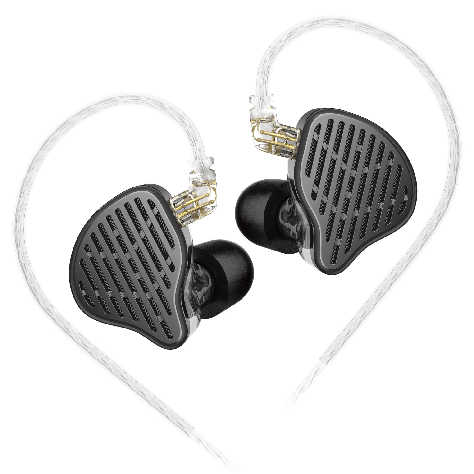 KZ x HBB PR2 IEM Headphones - 13.2mm Planar Magnetic Driver HiFi In-Ear Monitor Earphones with Detachable 2-Pin Cable for Musicians & Audiophiles (Matte Black, No Mic) - Perfect for Studio Recording, Live Performances & Critical Listening