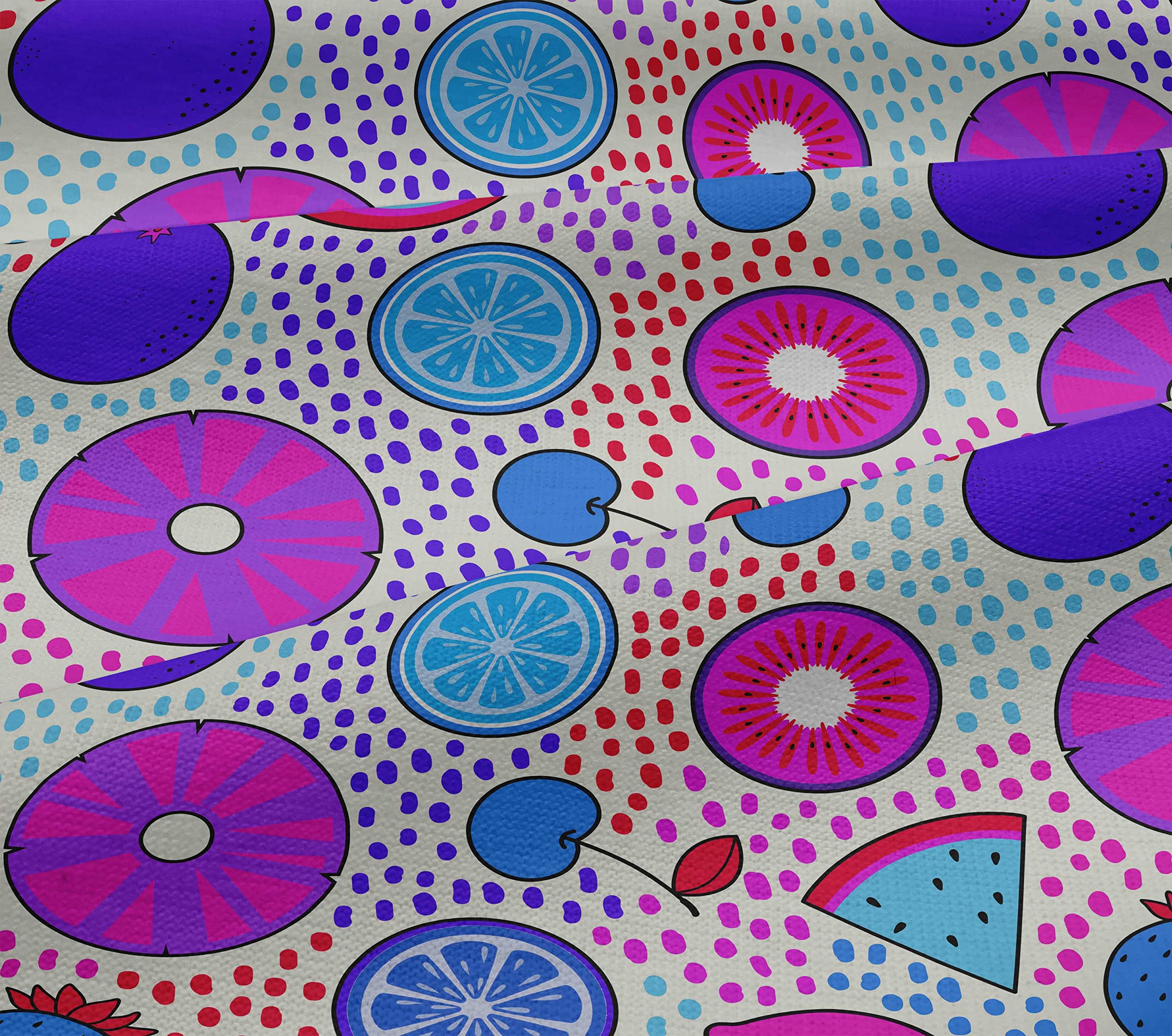 oneOone Cotton Jersey Fuschia Pink Tropical Fruit Print Fabric by The Yard - 58 Inch Wide Soft Stretchy Material for Summer Dresses, DIY Projects & Home Decor