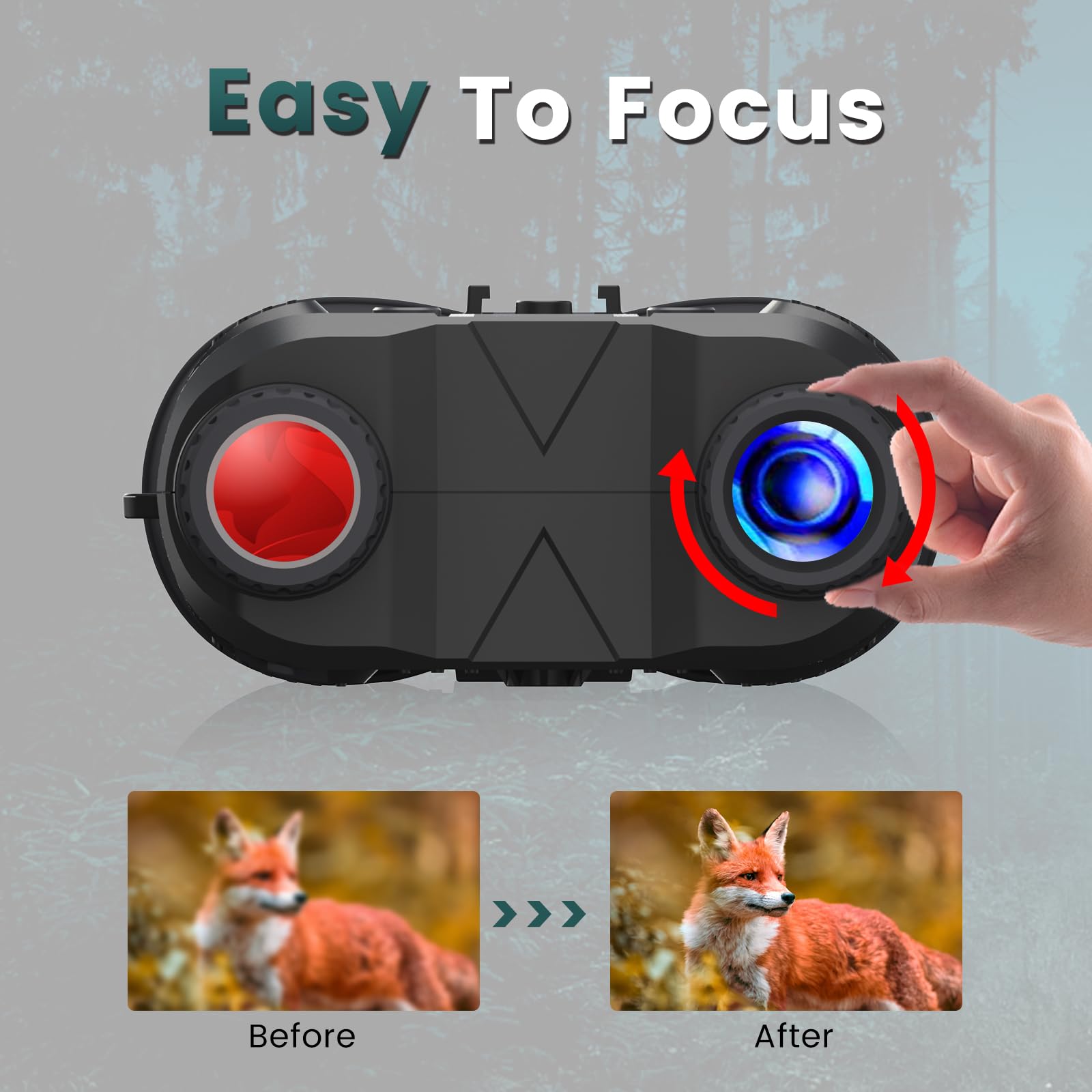 Lovpo Rechargeable Digital Infrared Night Vision Goggles - 1312FT Range, 2.7