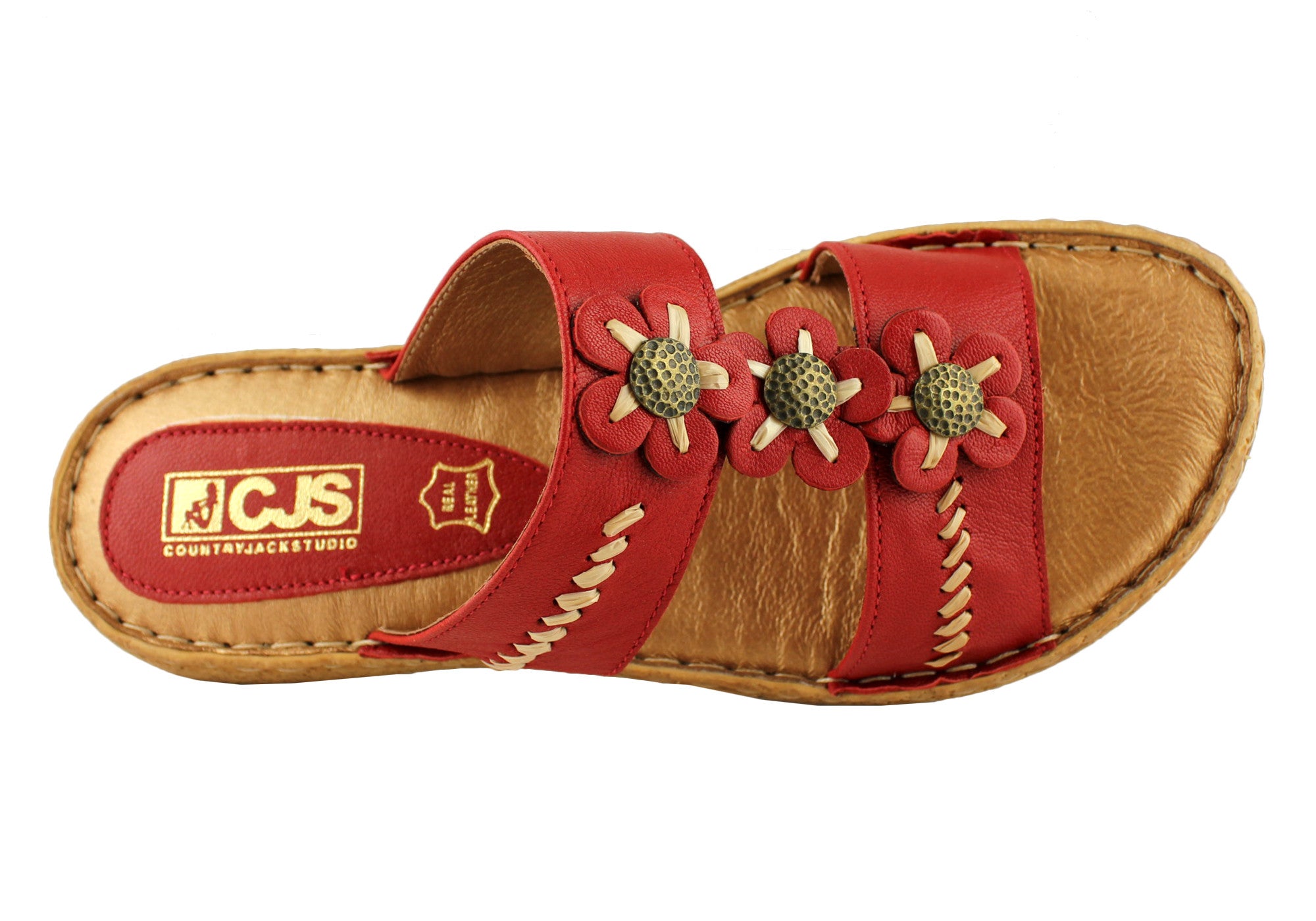 Country Jacks C391 Women's Comfort Sandals - Italian Made Leather Summer Sandals for Walking, Travel & Beach Vacations