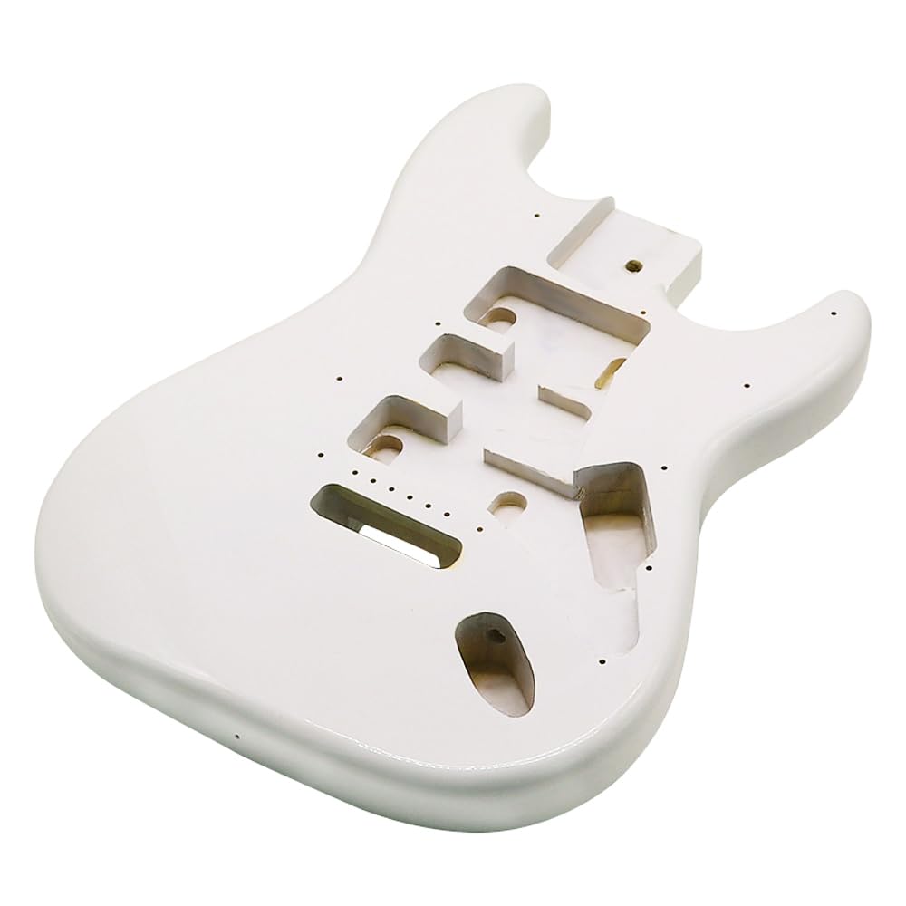 Fender ST Strat Electric Guitar Body - DIY Poplar HSH Replacement Part in White | Perfect for Guitar Upgrades, Custom Builds & Repair Projects