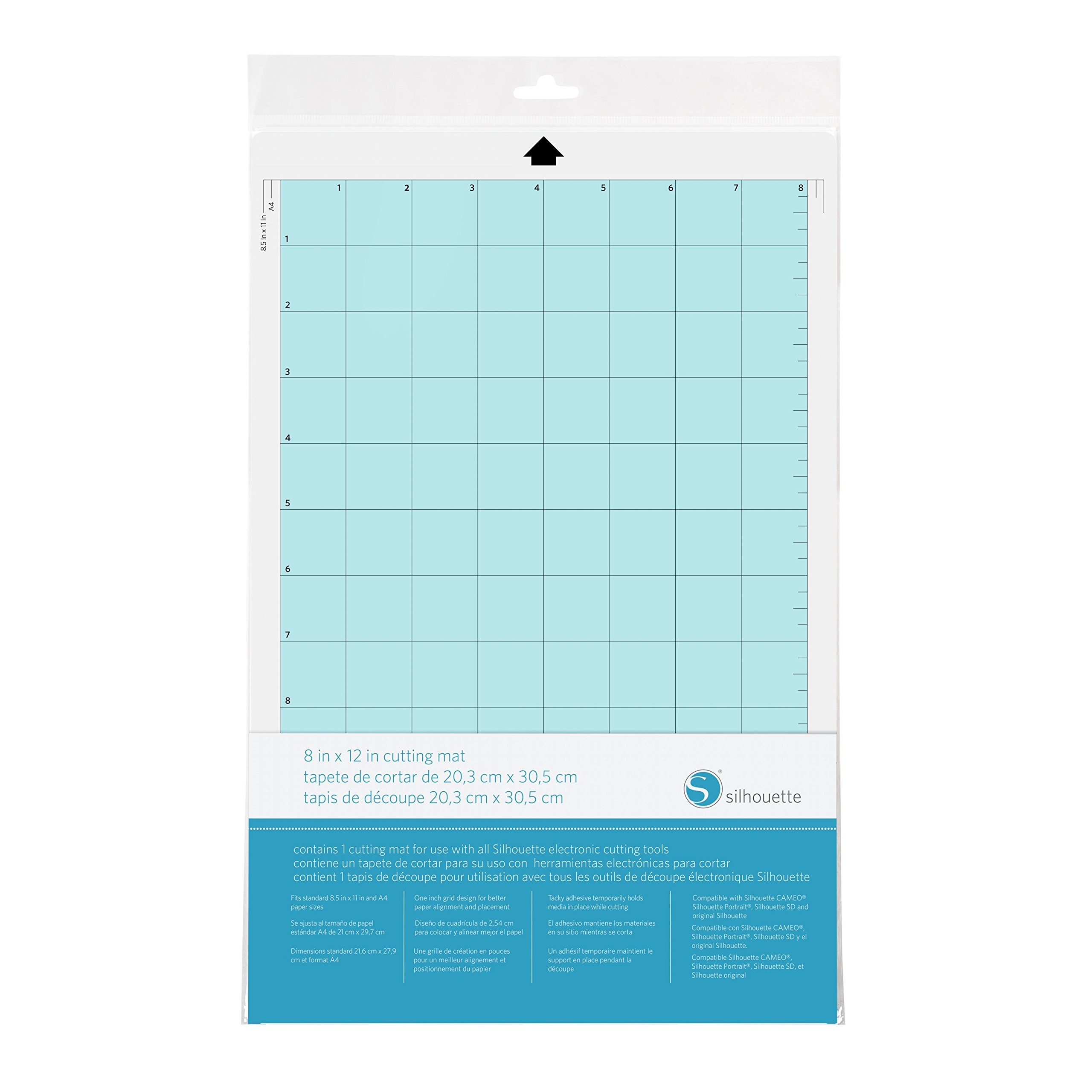 Silhouette Portrait Cutting Mat - Medium Size, Blue - Self-Adhesive Craft Mat for Vinyl, Paper, Cardstock - Perfect for DIY Scrapbooking, Card Making & Home Decor Projects