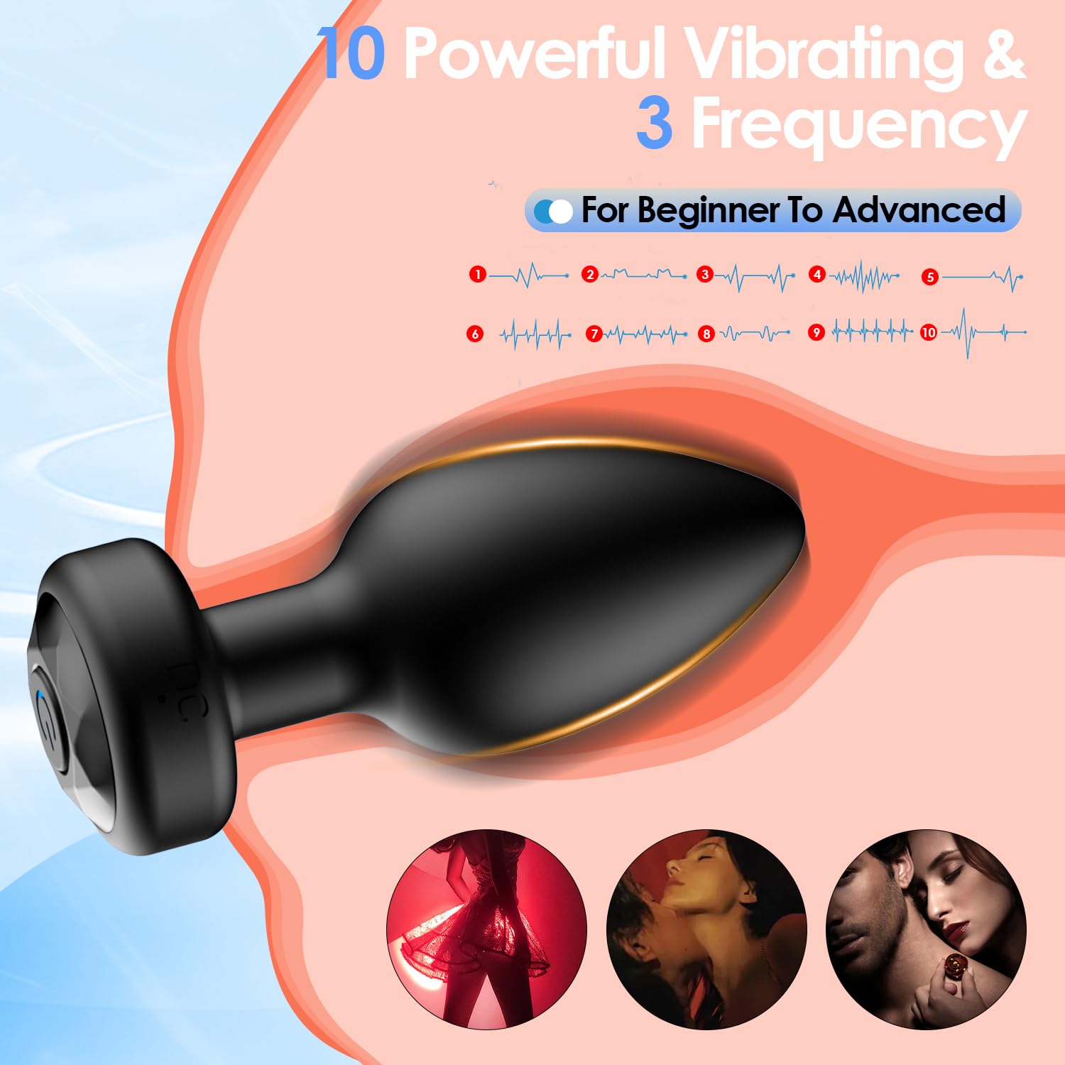 Remote Control Anal Plug Vibrator with 10 Vibration Modes - Small Prostate Massager for Men, Wireless Adult Sex Toy for Couples Play & Solo Pleasure - Perfect for Bedroom Fun, BDSM & Sensual Exploration