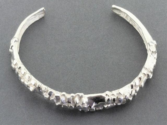 Stylish Druzy Cuff Bracelet in Sterling Silver - Perfect for Casual Wear & Special Occasions