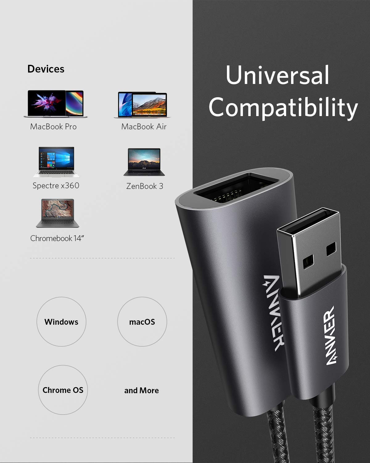 Anker PowerExpand USB 3.0 to Gigabit Ethernet Adapter - Aluminum Portable USB-A Network Adapter for MacBook Pro 2015, MacBook Air 2017, Windows Laptops - Fast Wired Internet Connection for Home Office, Gaming & Video Conferencing