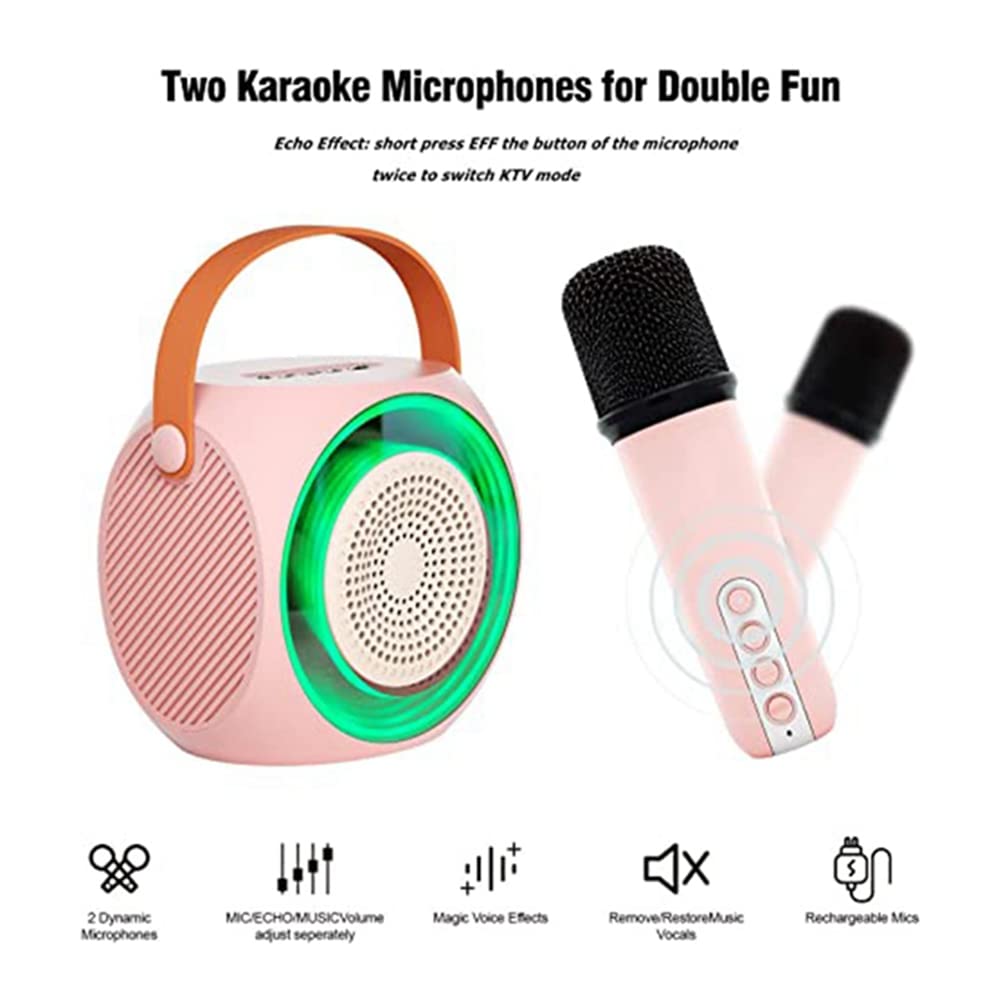 Greethga Portable Bluetooth Karaoke Speaker with 2 Wireless Microphones - High-Quality Sound for Home Parties, Outdoor Gatherings & Birthday Gifts | Perfect for Singing, Dancing & Entertainment