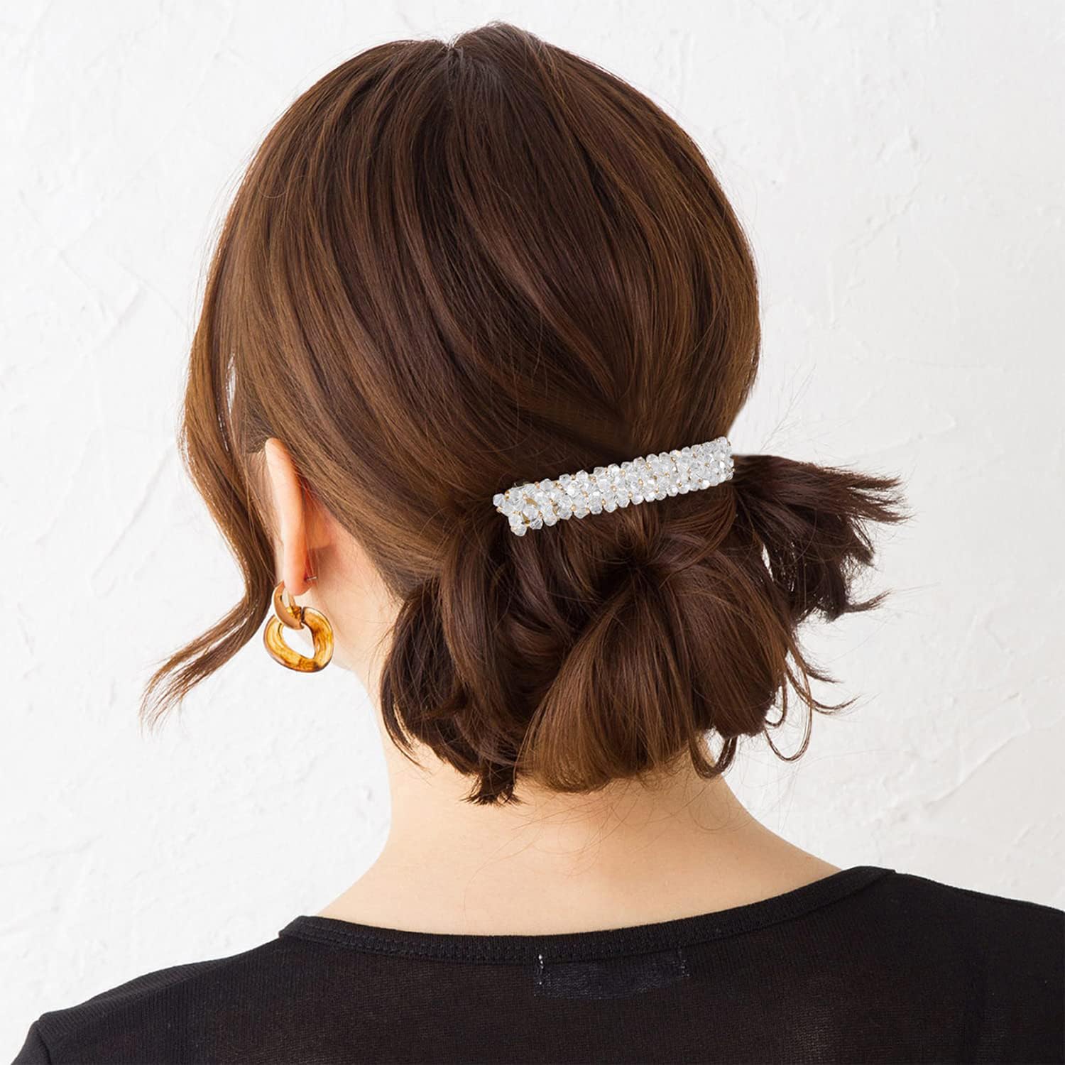 Shining Diva Fashion Crystal Hair Clips for Women, Girls & Kids - Elegant French Barrette Hair Accessories Set for Parties, Weddings & Daily Wear