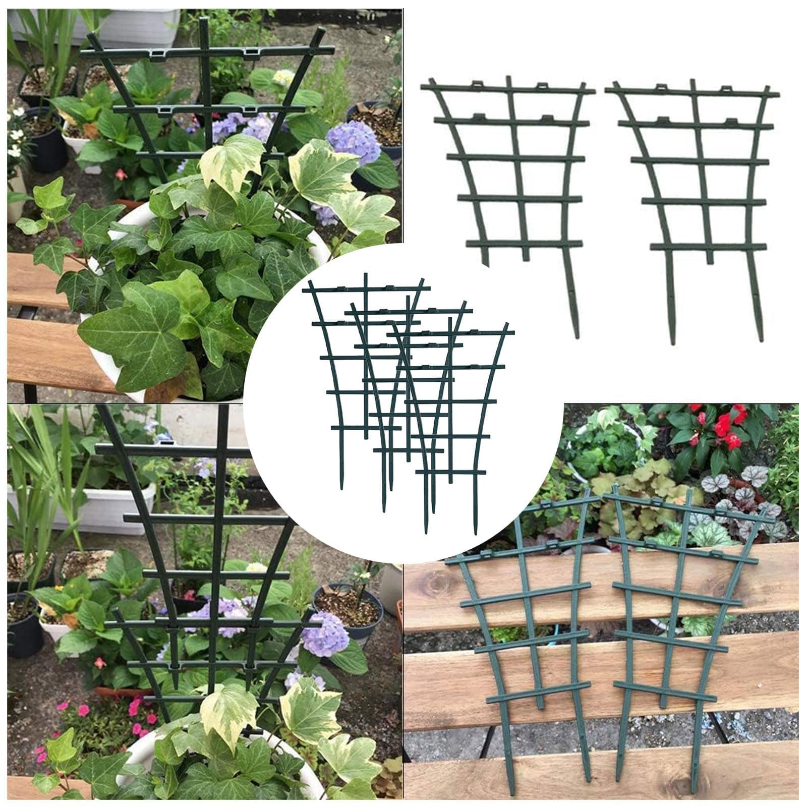 6 Pack Garden Plant Support Stakes, Plastic Trellis for Climbing Plants, Tomato Vine Support for Pots & Outdoor Use - Perfect for Tomatoes, Cucumbers, Peas & Flowering Vines in Gardens, Balconies & Patios