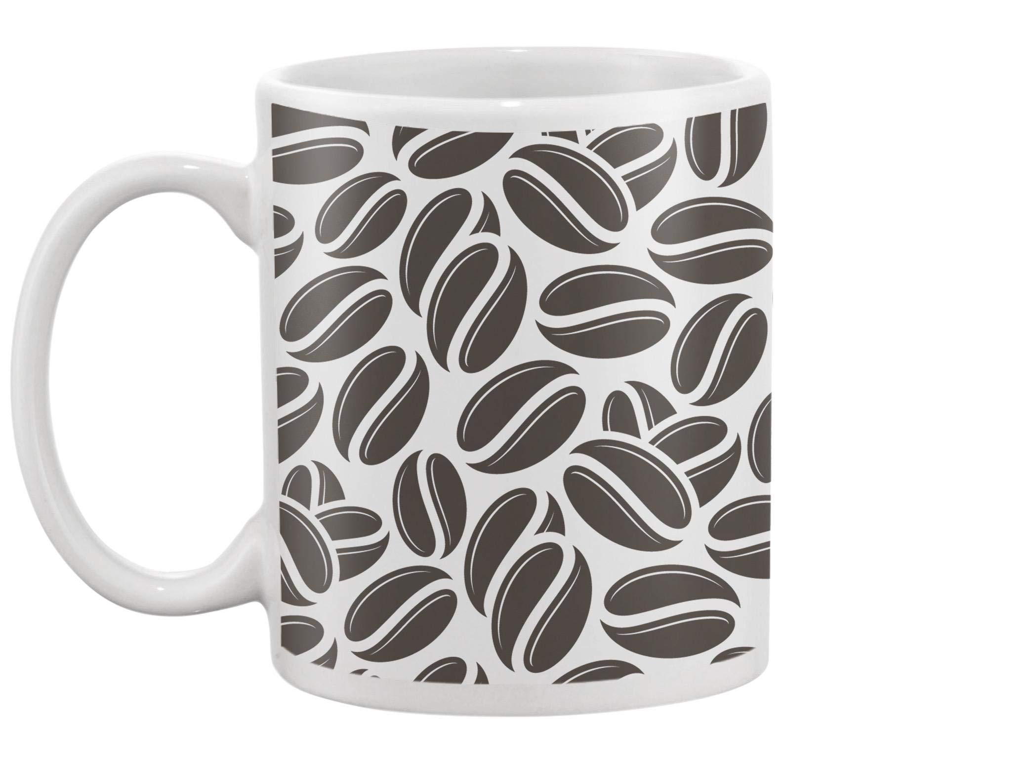 Premium Black Coffee Beans Ceramic Mug - 12oz Insulated Travel Mug for Hot & Cold Drinks - Perfect for Home, Office, Camping & Gifts