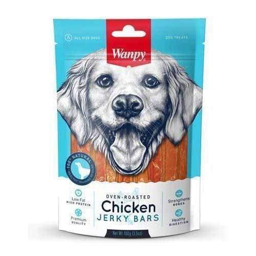 Premium Wanpy Oven Roasted Chicken Bars - Natural Dog Treats (100g) | High-Protein Snacks for Training, Rewards & Dental Health | Made in USA