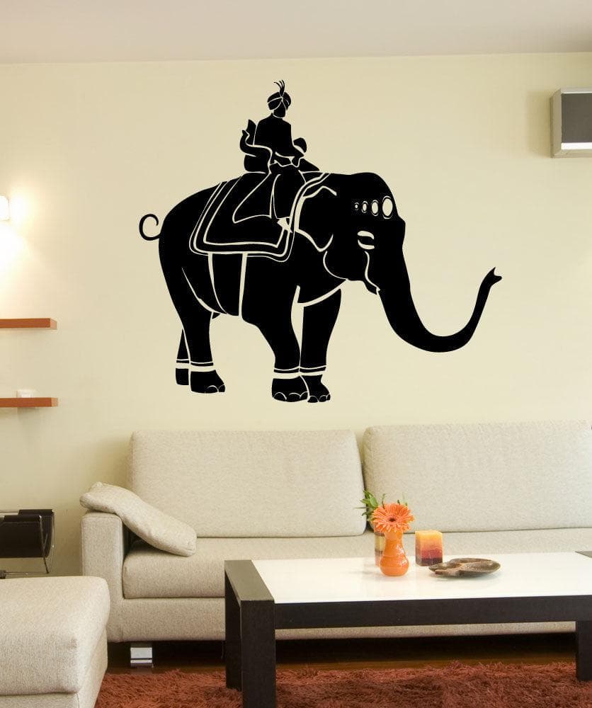 Vinyl Wall Decal Sticker - Ganesha Elephant Design #5488 | Removable Home Decor for Living Room, Bedroom, Office | Perfect for Spiritual Spaces & Meditation Rooms