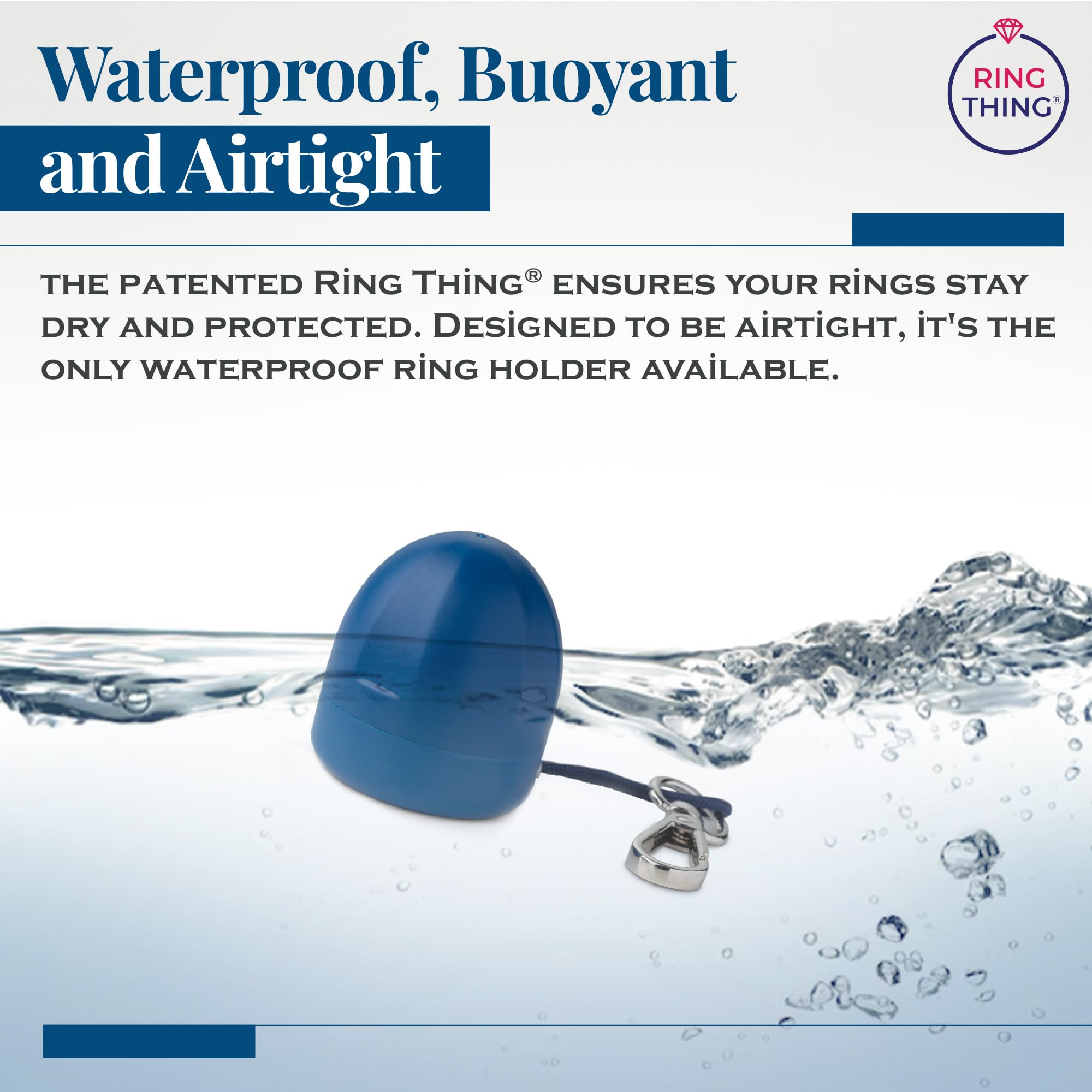 Ring Holder Keychain - Portable Waterproof Jewelry Organizer for Rings, Necklaces & Small Accessories | Travel, Gym & Daily Use Storage Case | Royal Blue