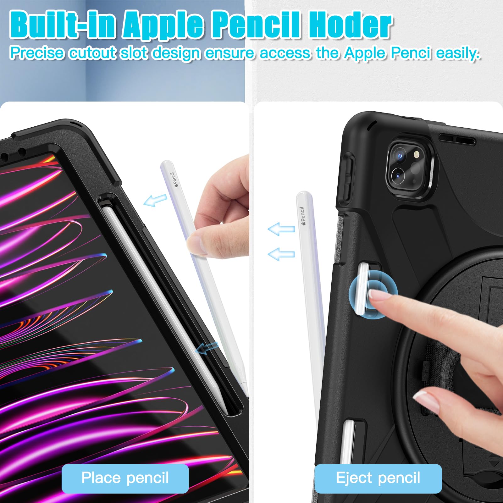 DreamerX 360° Rotating Stand Case for iPad Air 13 Inch (2024/2025) & iPad Pro 12.9