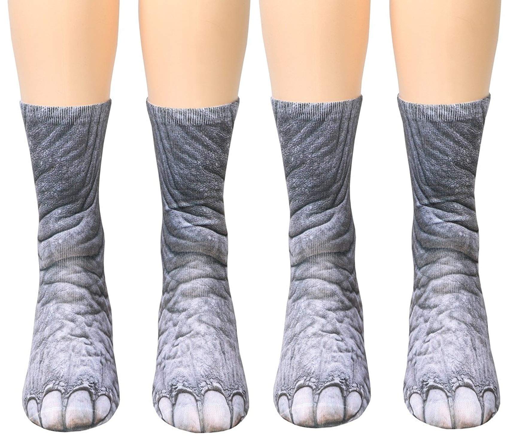 Funny 3D Animal Paw Socks - Cute Cat Tiger Dog Crew Socks for Men & Women | Novelty Gifts for Pet Lovers | Perfect for Cosplay, Halloween Costumes & Funny Gifts