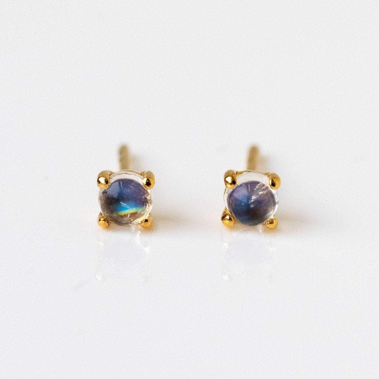 Solid Gold Moonstone Stud Earrings for Women – Hypoallergenic & Elegant Jewelry for Everyday Wear, Gifts & Special Occasions