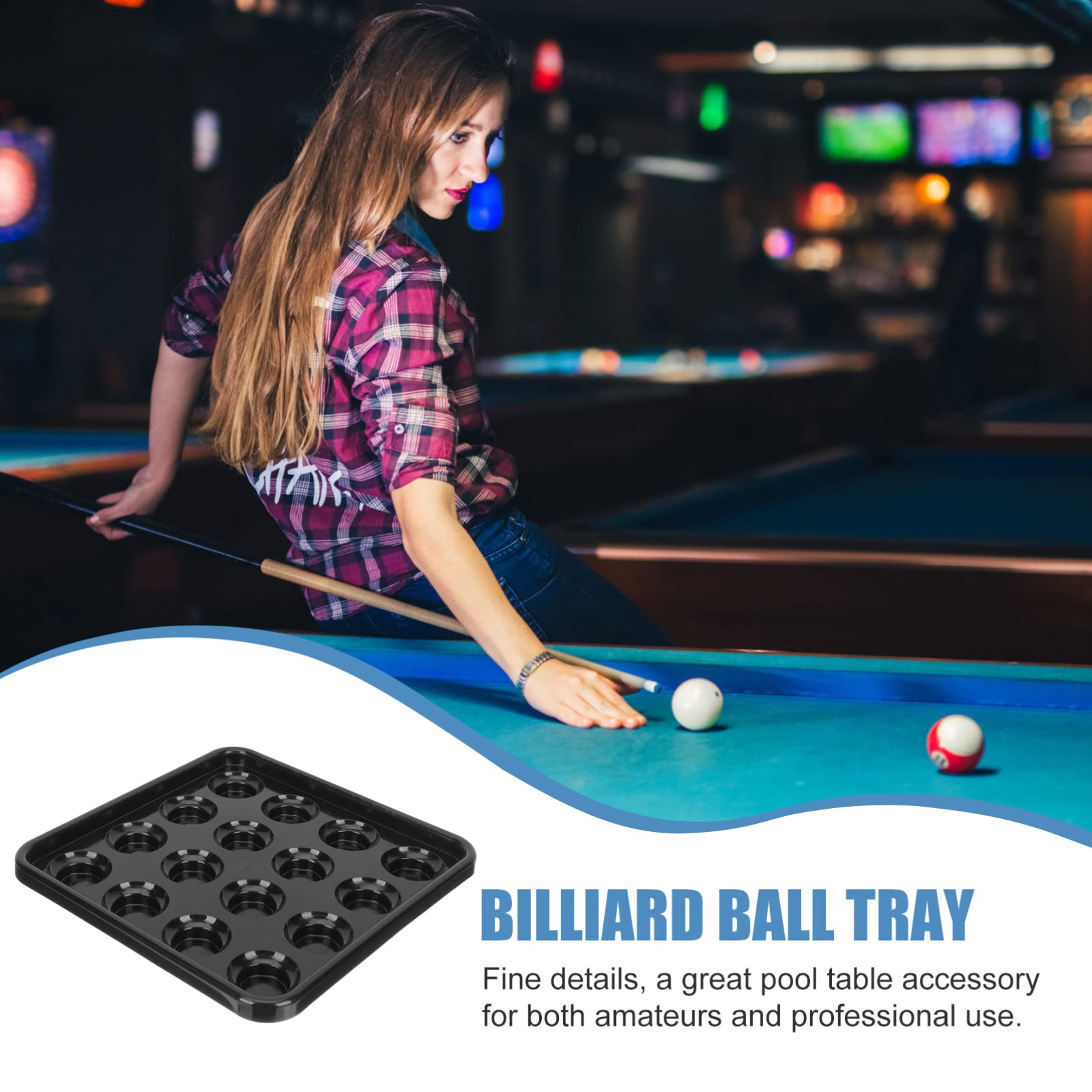BESPORTBLE Billiards Tray - Plastic Pool Table Accessory for Storage & Organization | American Style Billiard Holder, Rack & Decorate | Perfect for Home Game Rooms & Bars