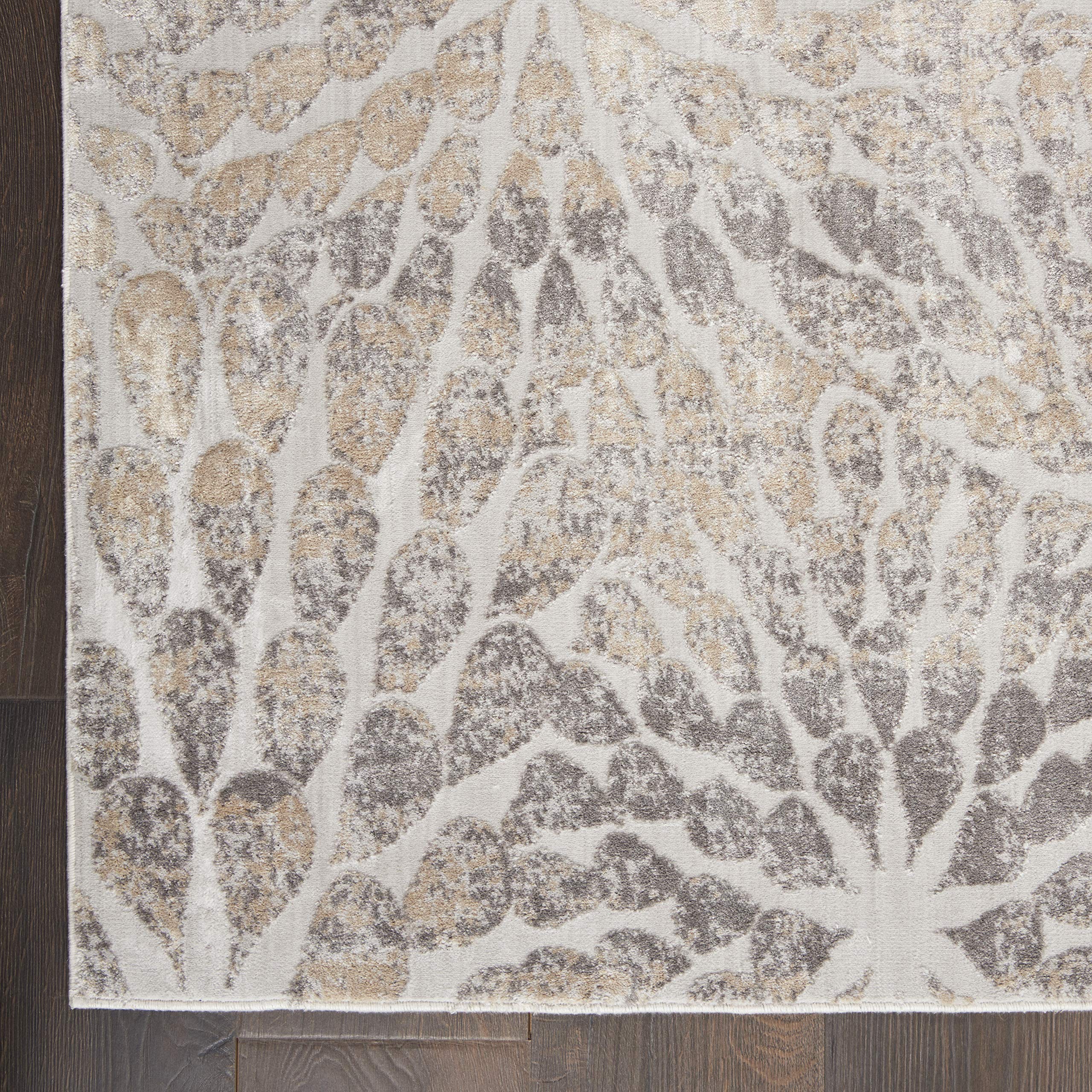 Nourison Sleek Textures Abstract Ivory/Beige 2'2